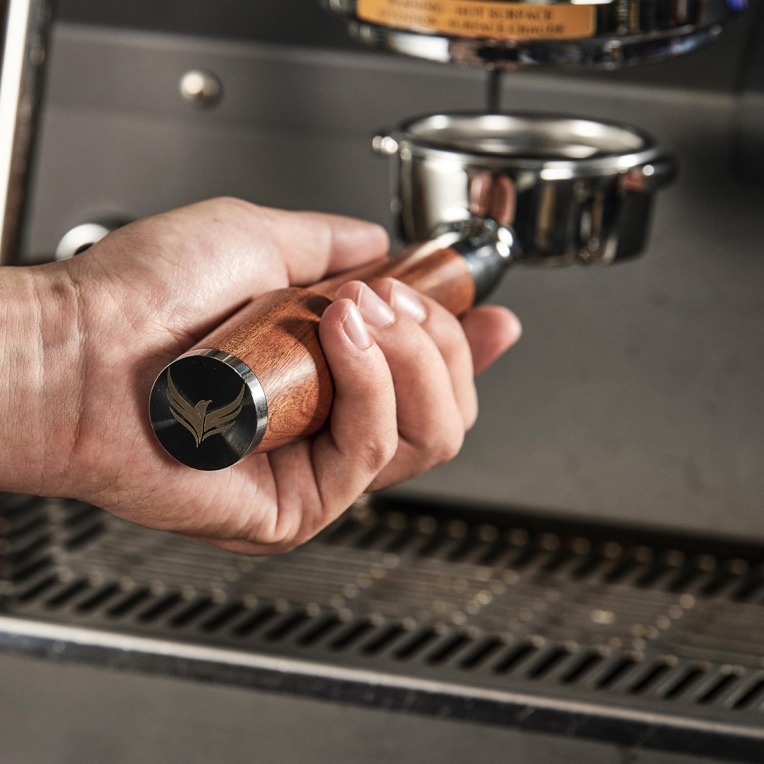 Knodos 58Mm Bottomless Portafilter For Gaggia Espresso Machines Premium Rosewood Handle & 18 21 Gram Filter Basket Included