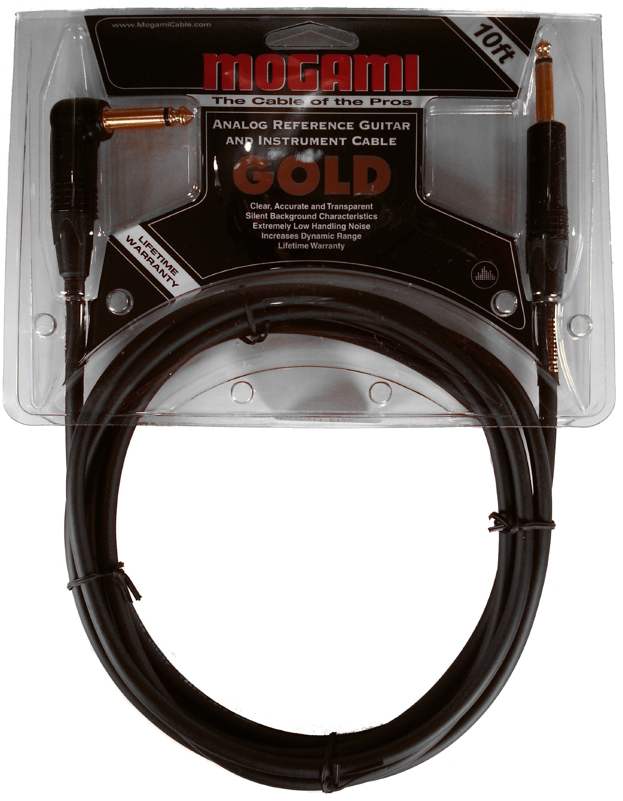 Mogami Gold Instrument 10R Guitar/Instrument Straight To R/A Ends 10 Feet