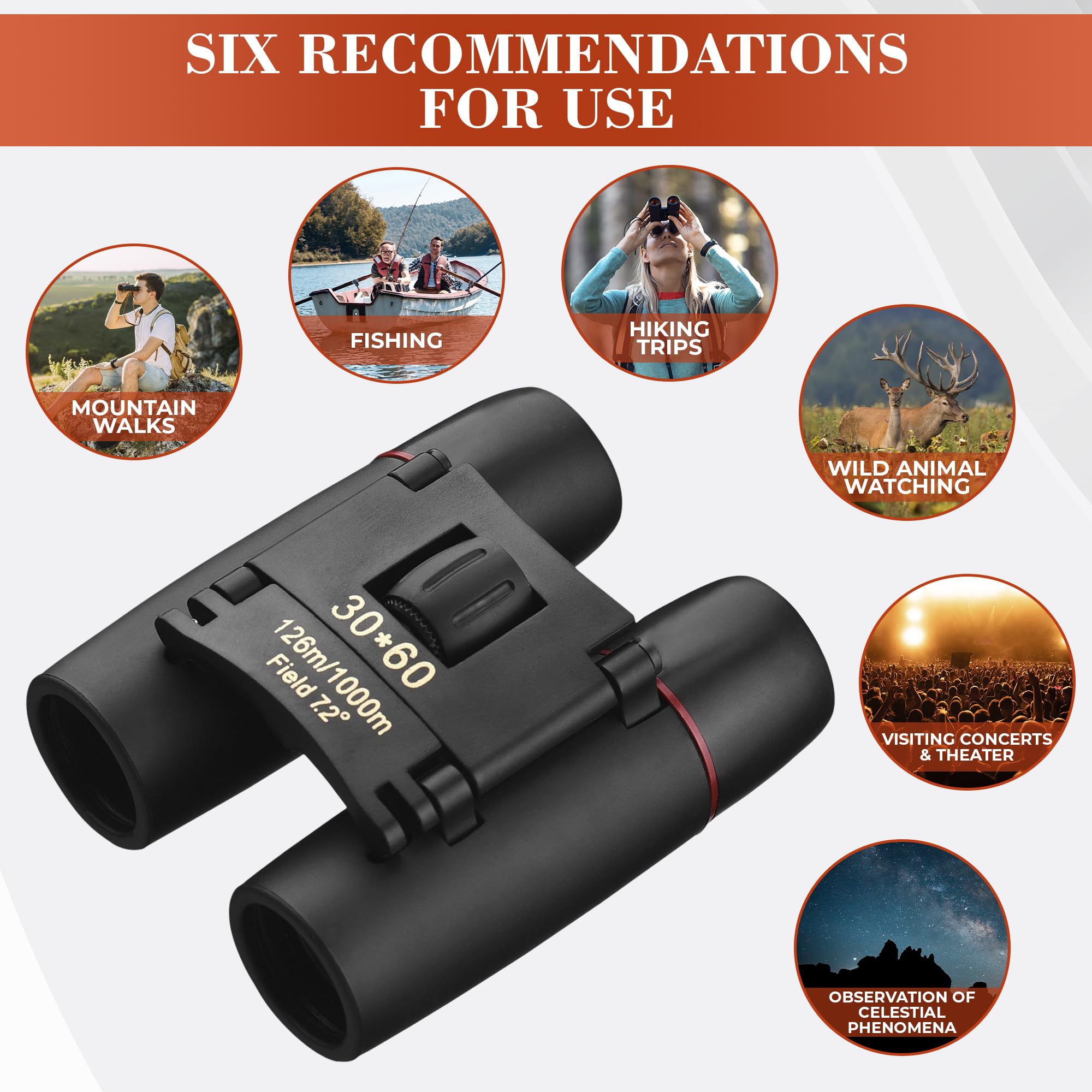 Bird Watching Binoculars For Adults   30X60 Travel Binoculars For Bird Watching Concert Compact Binoculars With Zoom Optics Hunt