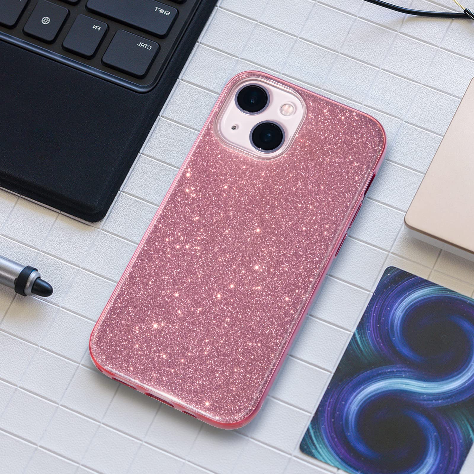 MATEPROX iPhone 14 Bling Sparkle Protective Case TPU Pink 6.1 inch