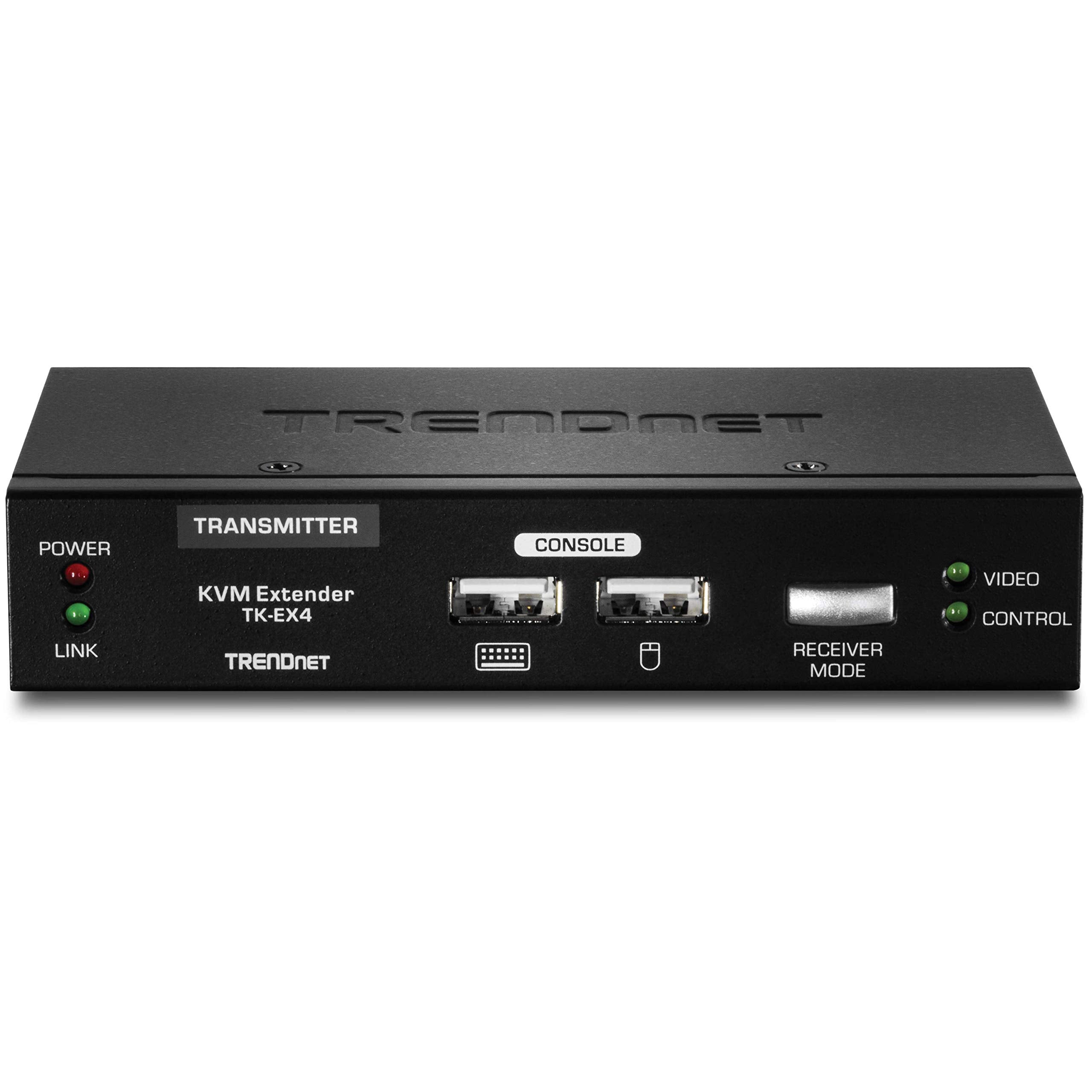 Trendnet Kvm Extension Kit, Extend Keyboard/Video/Mouse Controls, Up To 100 Meters (328 Ft.), Hot Keys, Transmitter, Receiver, P