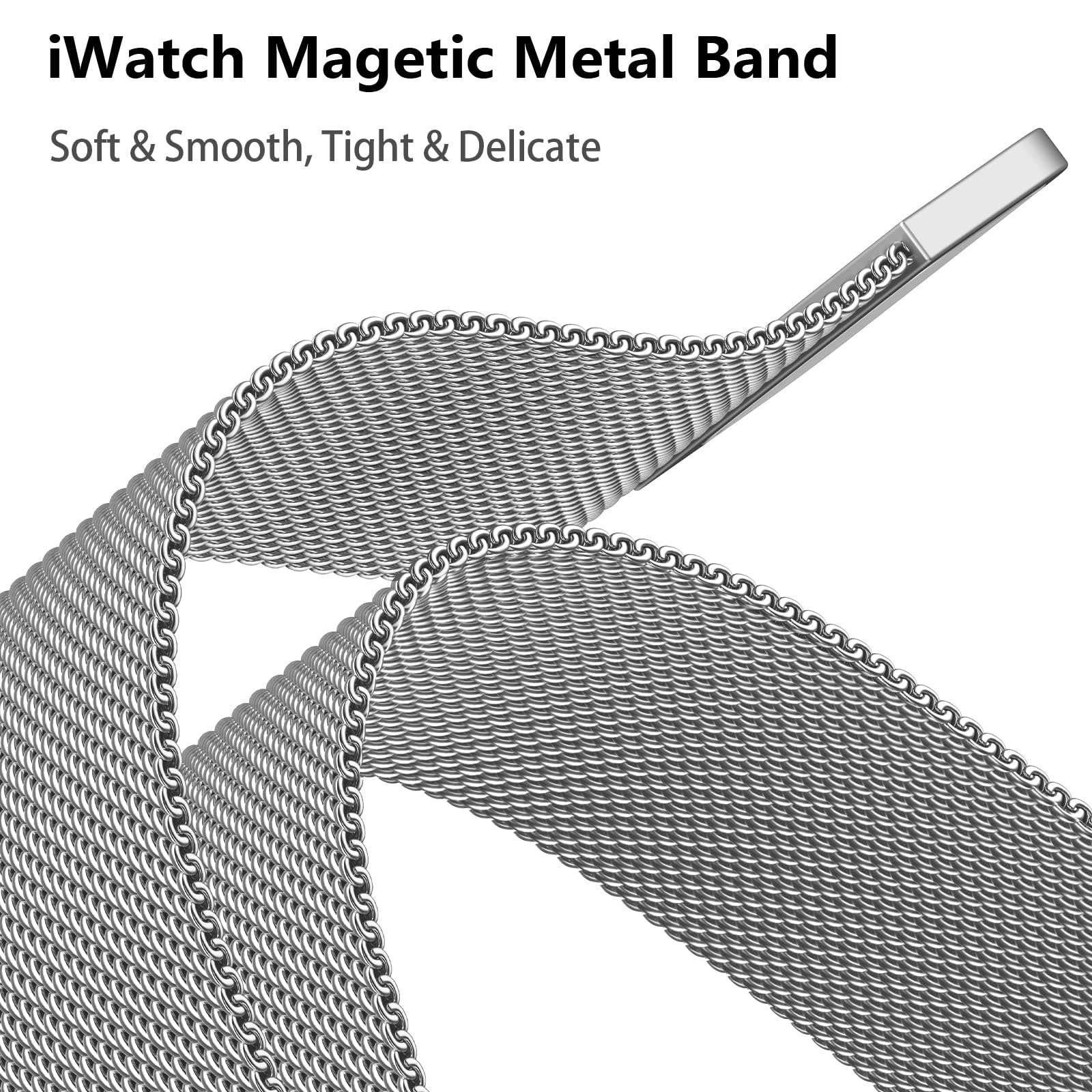 Magnetic Band And Case For Apple Watch Band 44Mm 45Mm 46Mm 42Mm 40Mm 41Mm 38Mm Women/Men,Stainless Steel Milanese Loop Bracelet