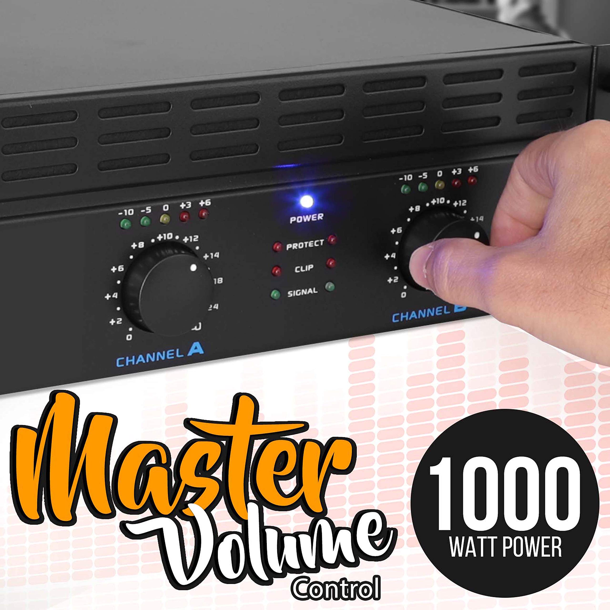 Professional Audio Bluetooth Power Amplifier   2 Channel Rack Mount Bridgeable, Led Indicators, Shockproof Binding Posts, Coolin