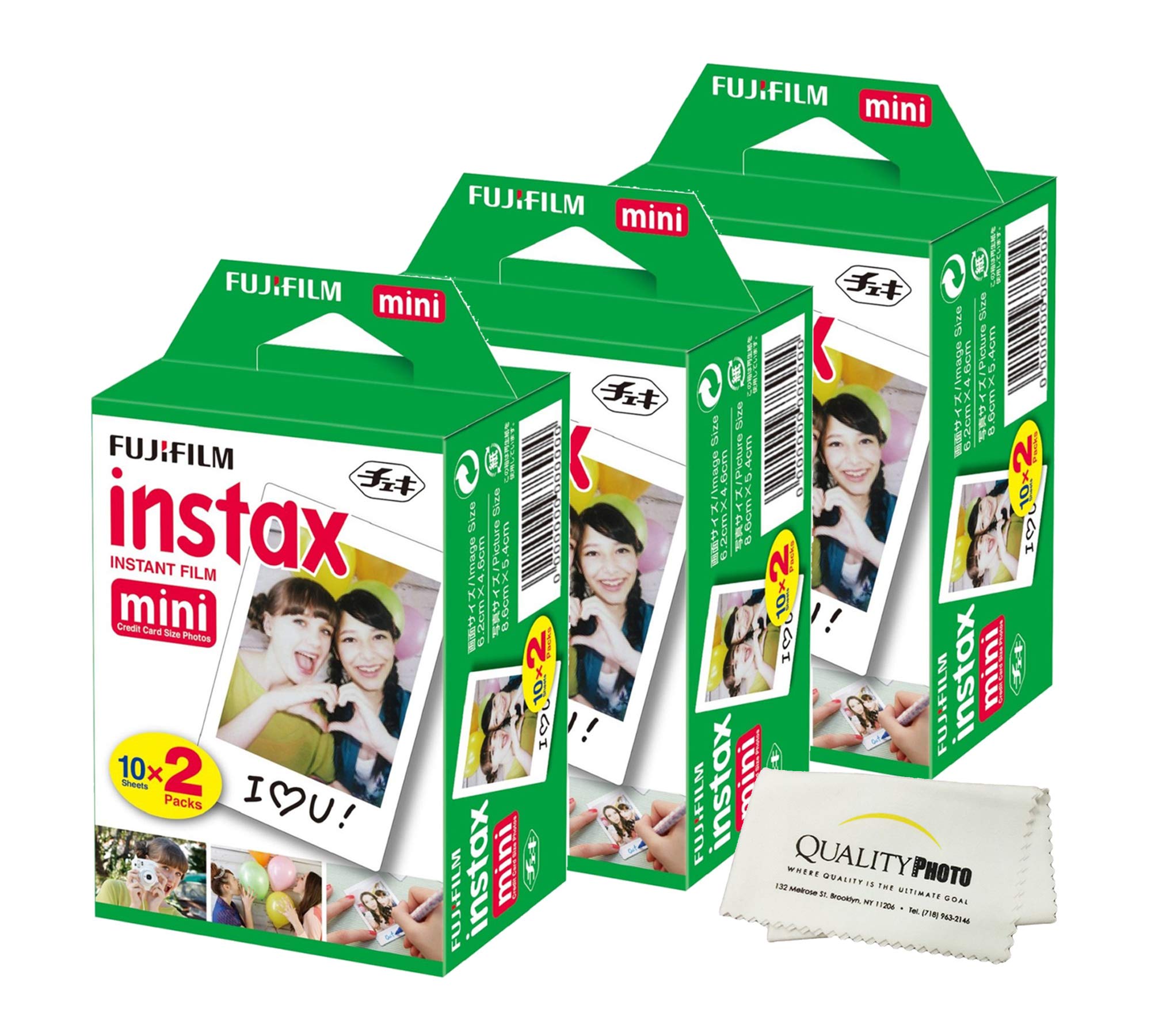 Fujifilm INSTAX Mini Instant Film 6 Pack = 60 SHEETS (White) For Fujifilm Mini 8 and Mini 9 Cameras
