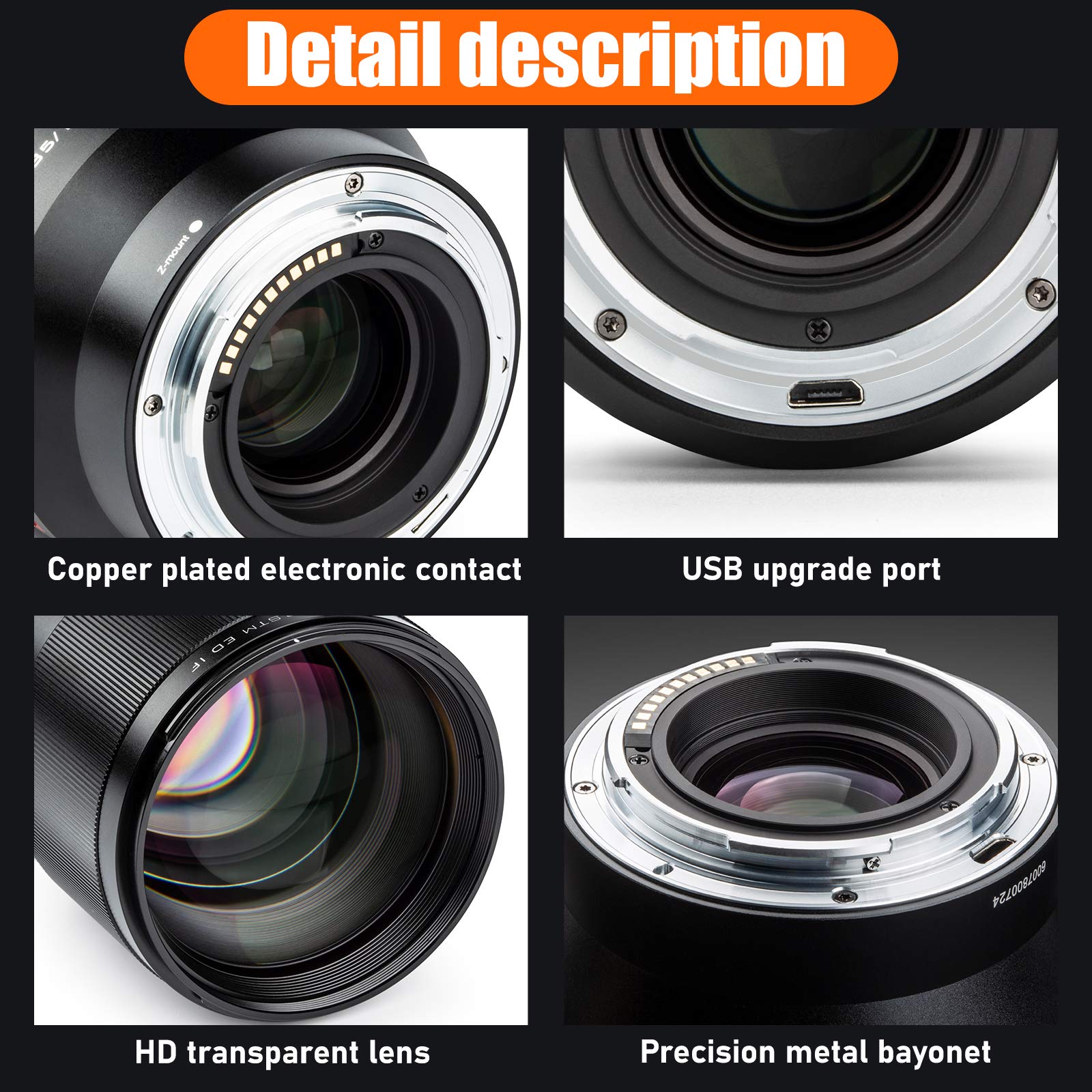 Viltrox 85Mm F/1.8 F1.8 Stm Full Frame Portrait Lens Autofocus Large Aperture Compatible With Nikon Z Mount Z9 Z50 Z7 Ii Z6 Ii Z