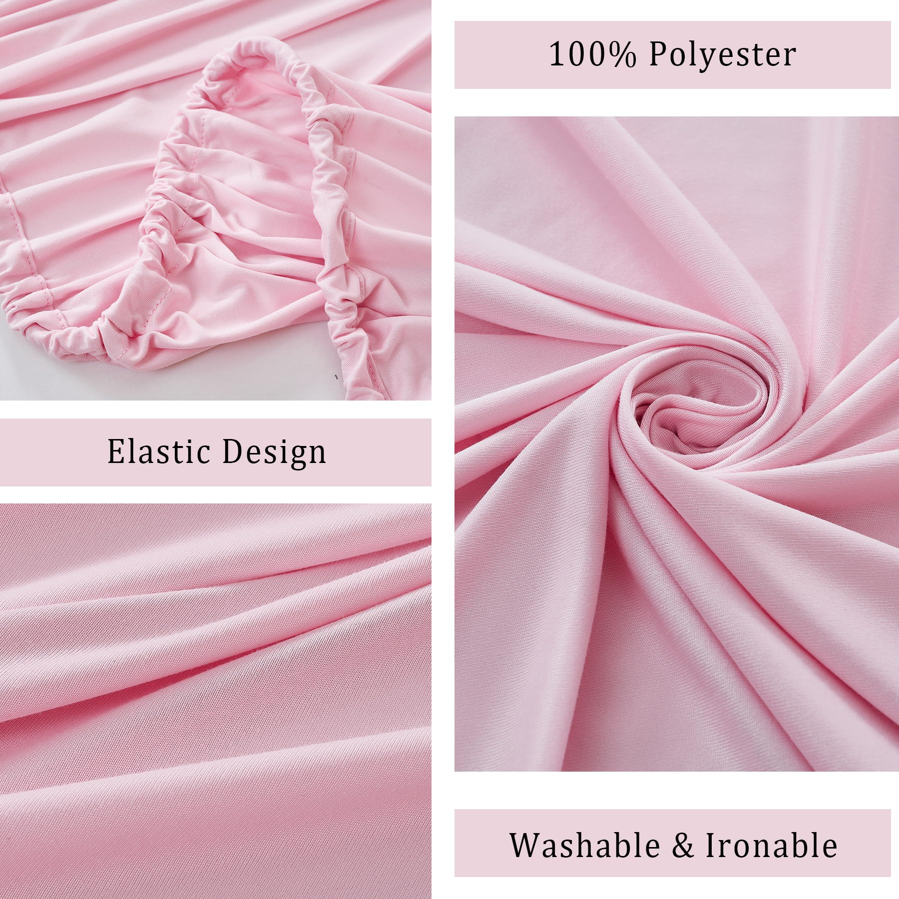 7.2Ft Baby Pink Round Backdrop Cover For 7Ft / 7.2Ft Circle Stand, Wrinkle Free Stretchy Circle Arch Round Backdrop Cover For Pa