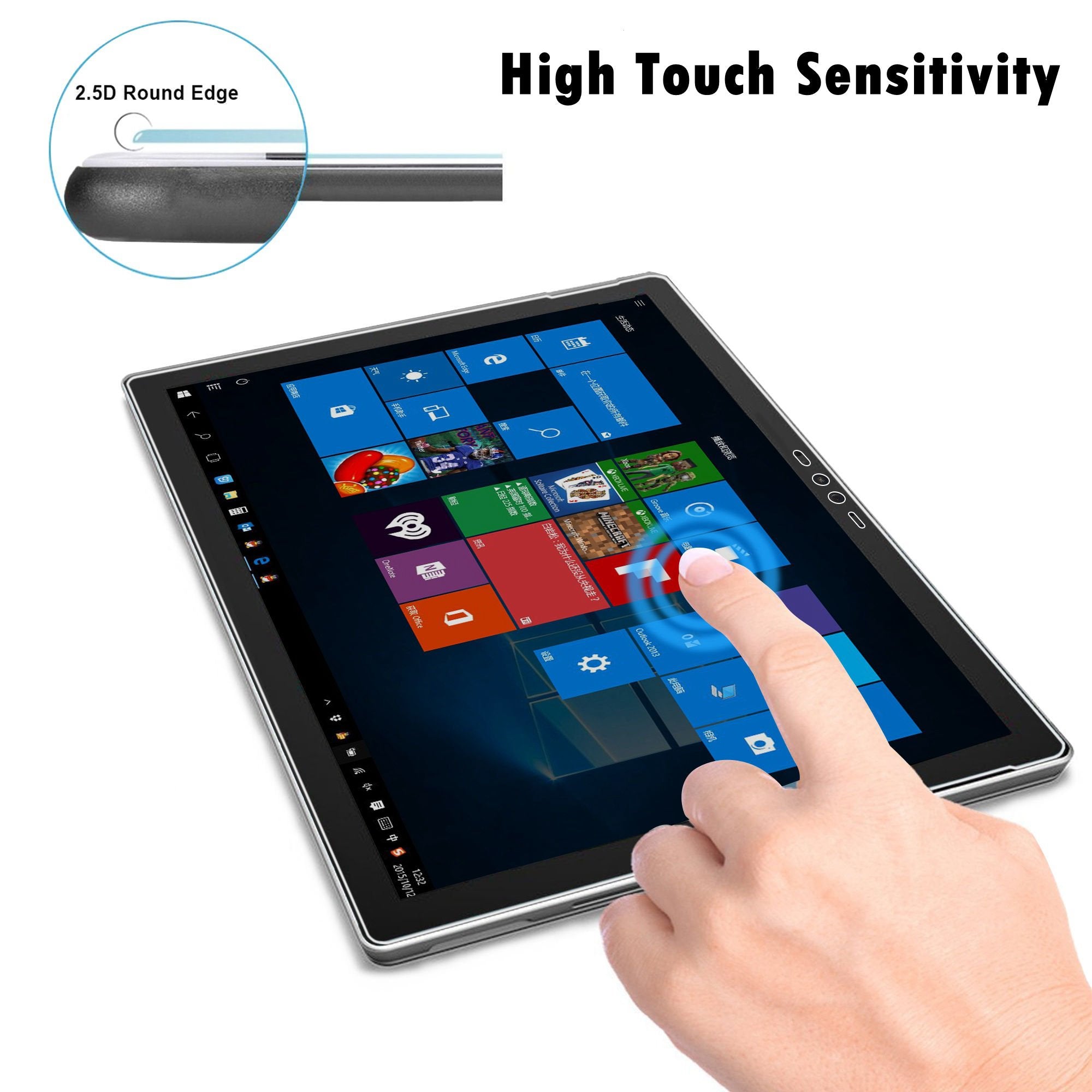 Megoo Screen Protector For Surface Book 2 13.5 Inch, Tempered Glass/Easy Installation/Scratch Resistant, Compatible For Microsof