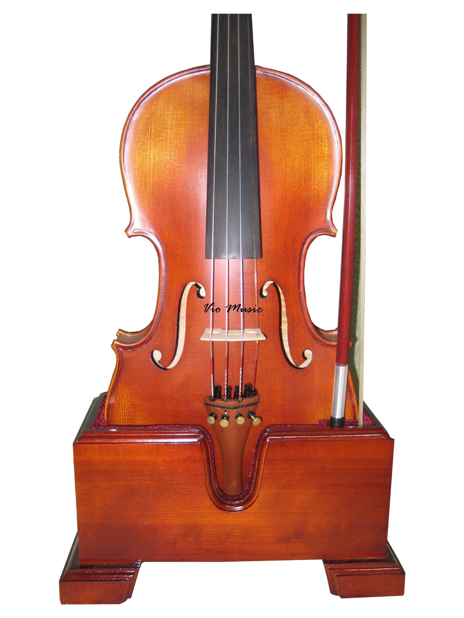 Vio Music#503 Violin and Bow Wooden Holder (Stand), Plush Velvet, Safe and Stronghold