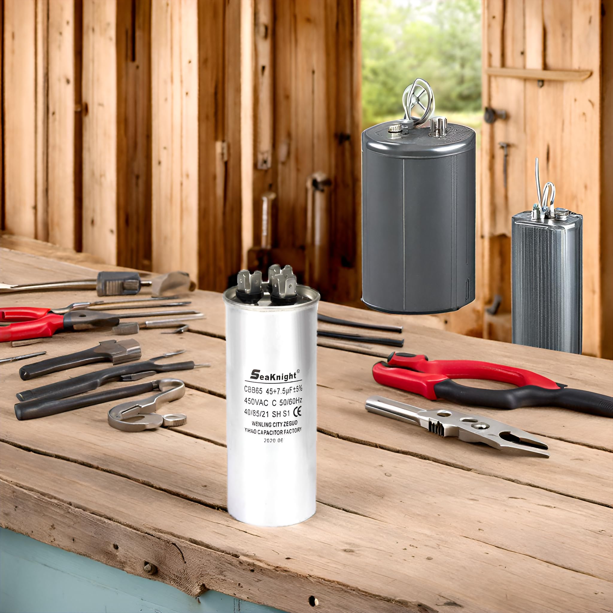 Bluenathxrpr 45+7.5 Mfd Uf Air Conditioner Capacitor Cbb65 Capacitor Dural Motor Run Capacitor Withstand 450V Ac Round