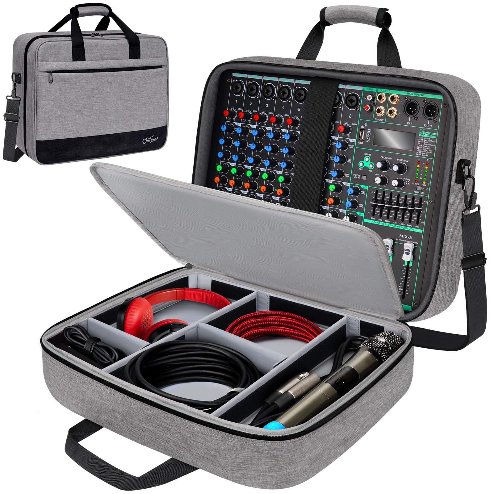 Snigjat Audio Mixer Case (Size:15.5''X 13'' X 6''), Protective Dj Mixer Bag With 10Mm Padding, Large Capacity Recording Equipmen