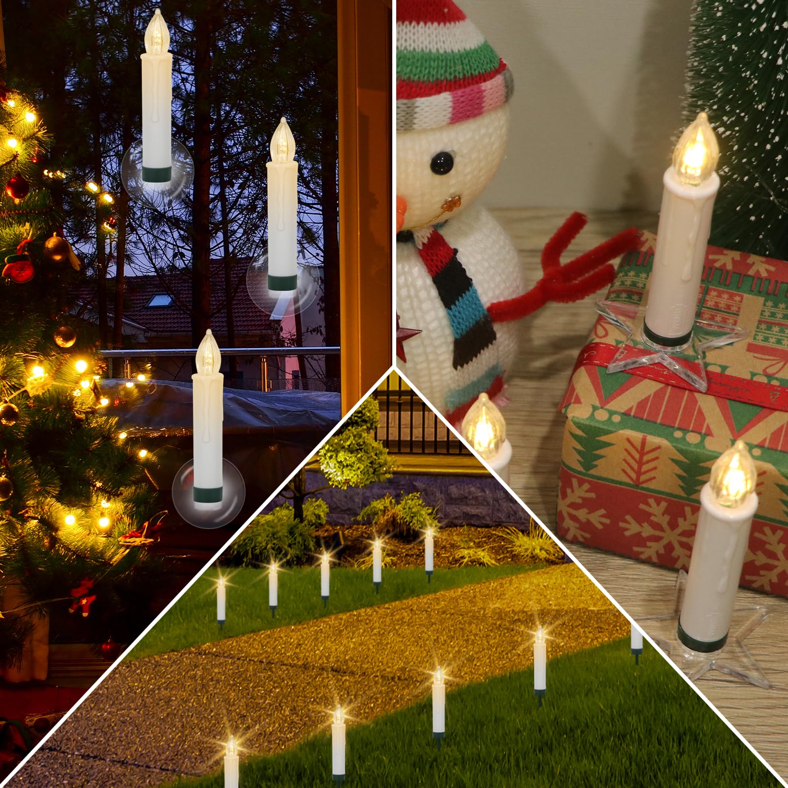 Dromance Christmas Tree Flameless Taper Candle Lights Battery Operated With 10 Key Remote And Timer, 10 Pack Plastic Flickering