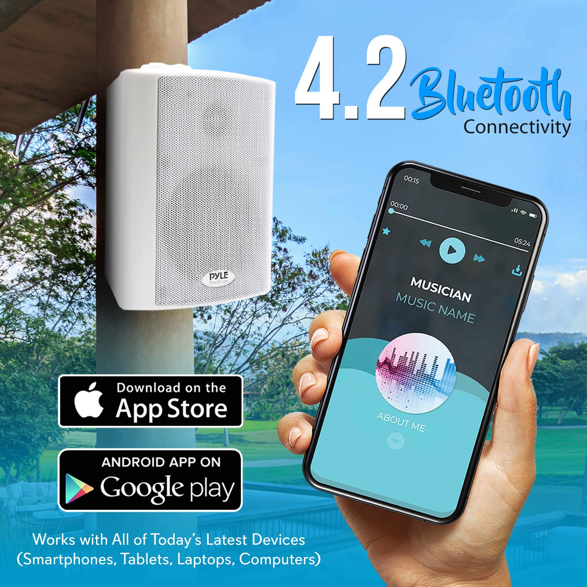 Pyle Wall Mount Home Speaker System - Active Passive Mountable Bookshelf Indoor Studio Garage Patio Stereo Sound Home Theater, W