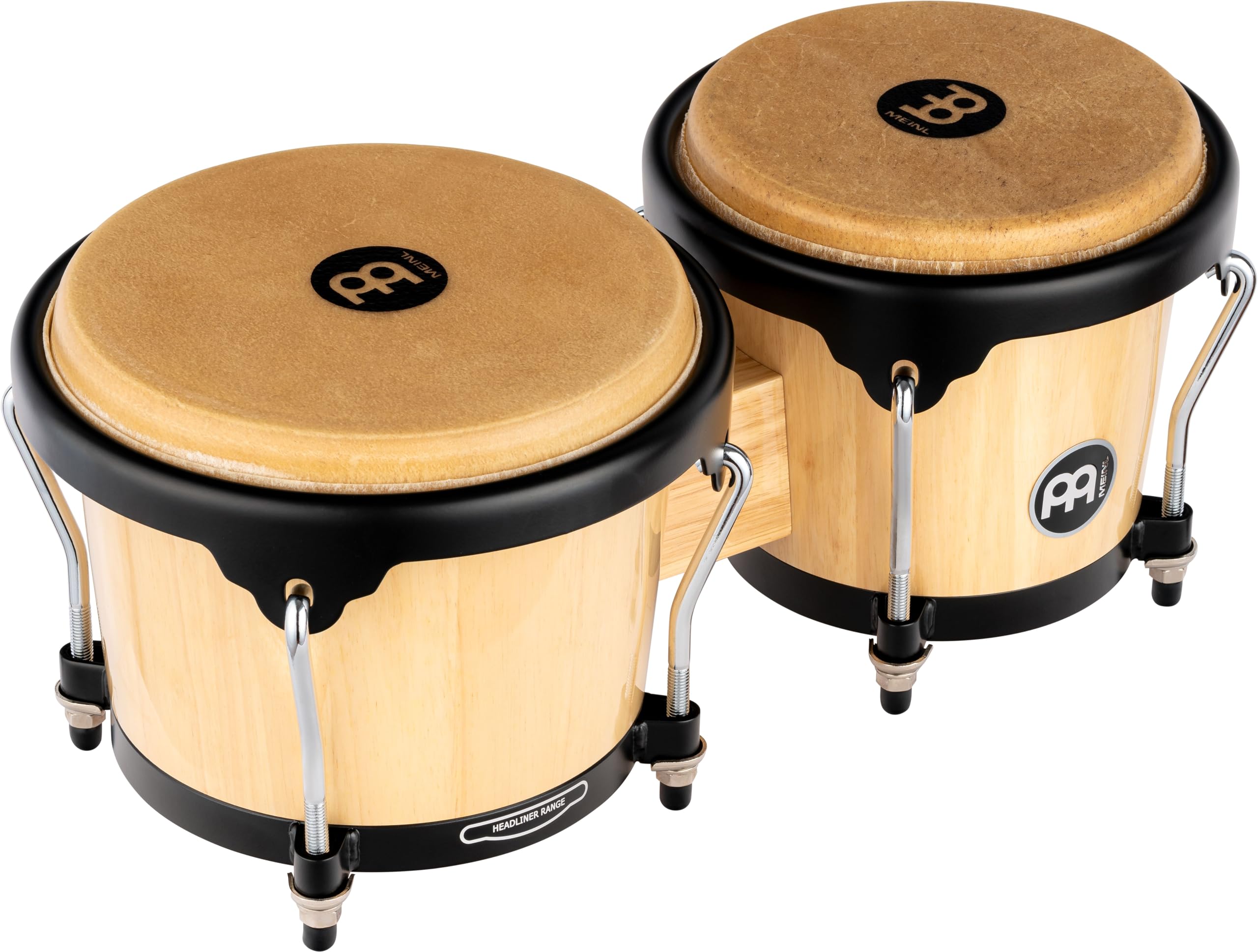 Meinl Percussion Bongos Hand Drum Set 6.75'' And 8'' With Hardwood Shells And Tuning Key   Not Made In China   Headliner Series,