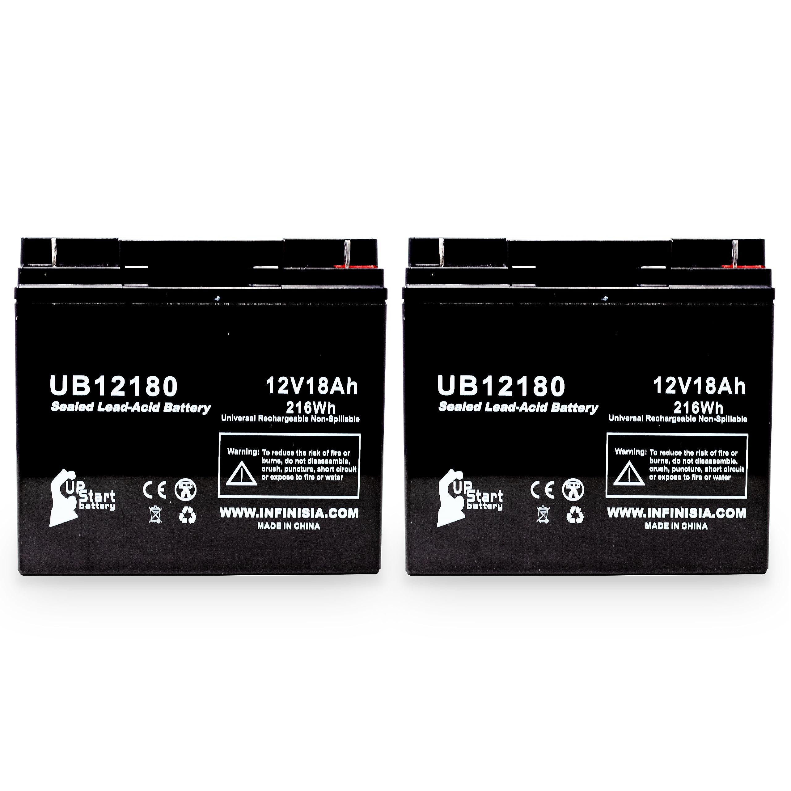 2 Pack Replacement For Pride Gogo Elite Traveler Plus Battery   Replacement Ub12180 Universal Sealed Lead Acid Battery (12V, 18A