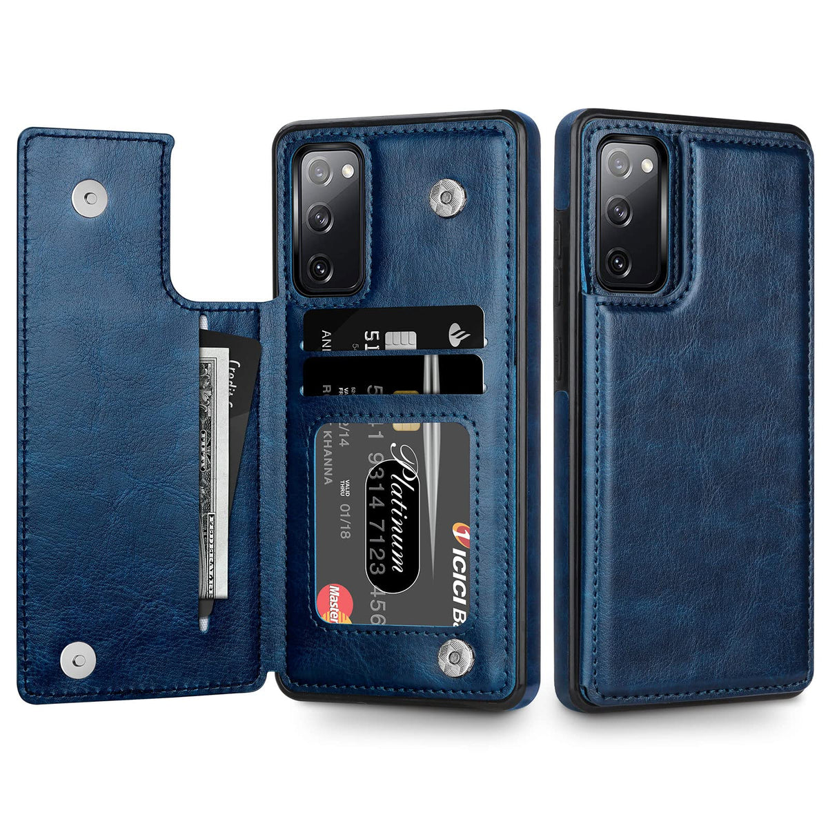 Hiandier Compatible With Galaxy S20 Fe 5G Wallet Case Slim Protective Credit Card Slot Holder Flip Folio Soft Pu Leather Magneti