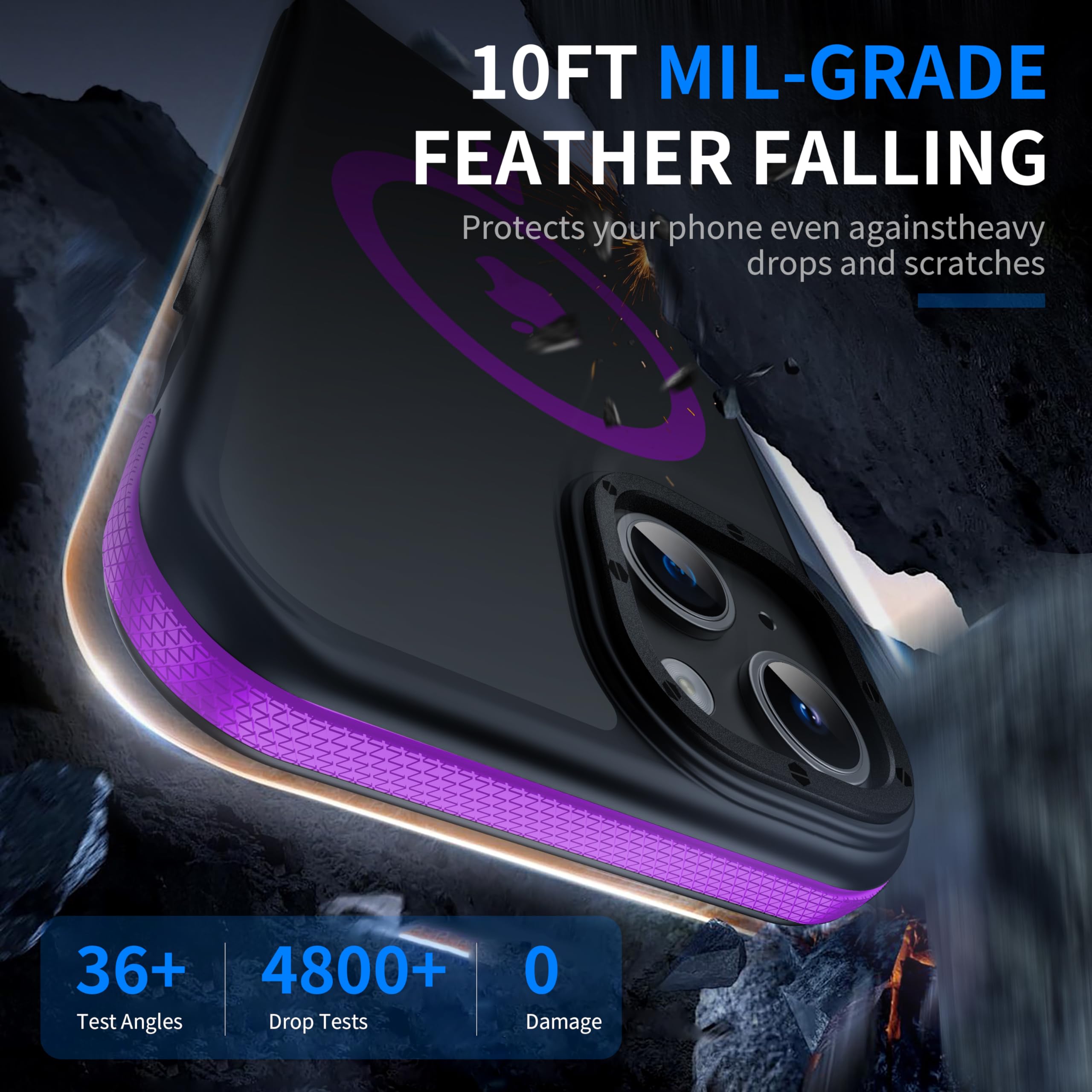 Yzoiko Strong Magnetic For Phone 15 Case [10Ft Military Grade Protection] Compatible With Fit Magnetic Shockproof Slim Thin Cove