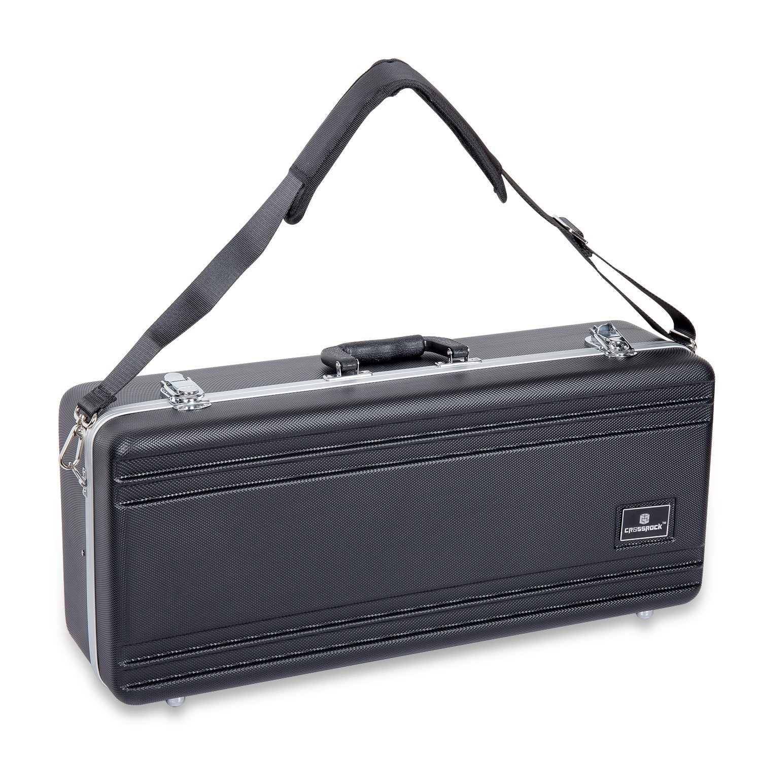 Crossrock Cra860Asbk-R Alto Saxophone Case-Rectangular Abs Molded With Single Shoulder Strap, Black