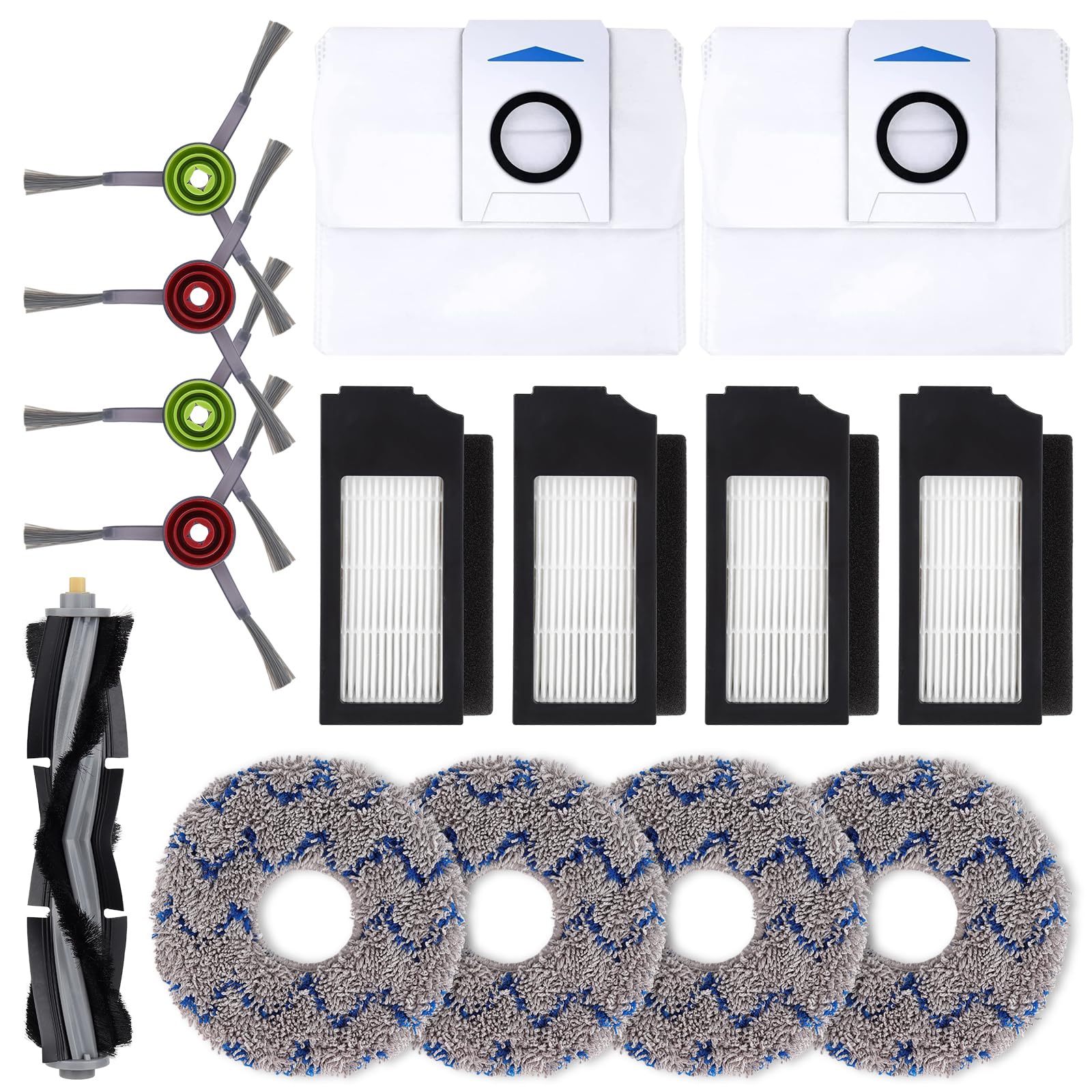 Replacement Parts for ECOVACS DEEBOT X1 OMNI Turbo T10 T20 Omni T20/T20 Max/T20 Pro Robot Vacuum Cleaner - Spare Accessories Kit