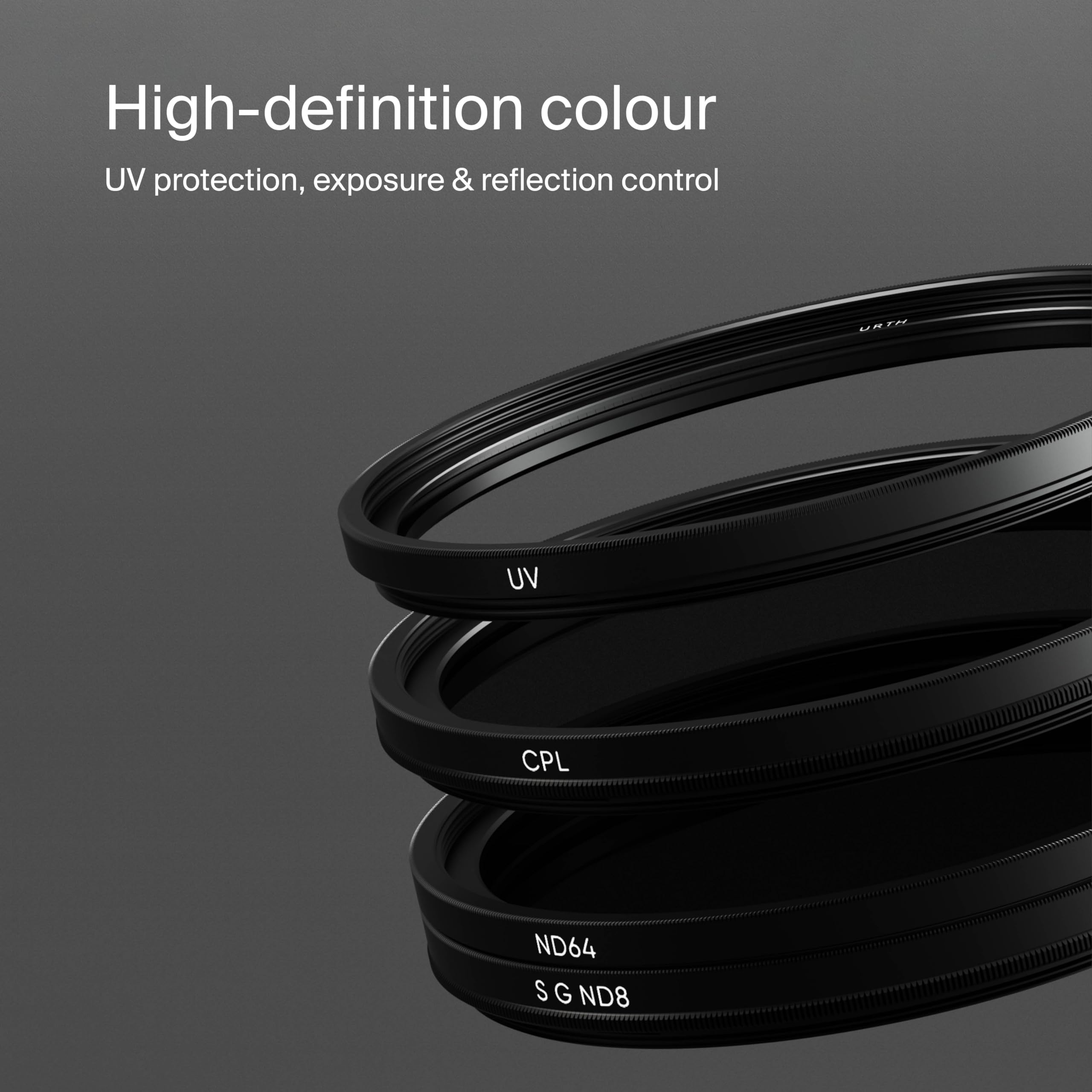 Urth 49Mm 4 In 1 Lens Filter Kit (Plus+)   Uv, Circular Polarizing (Cpl), Neutral Density Nd64, Soft Grad Nd8, Multi Coated Opti