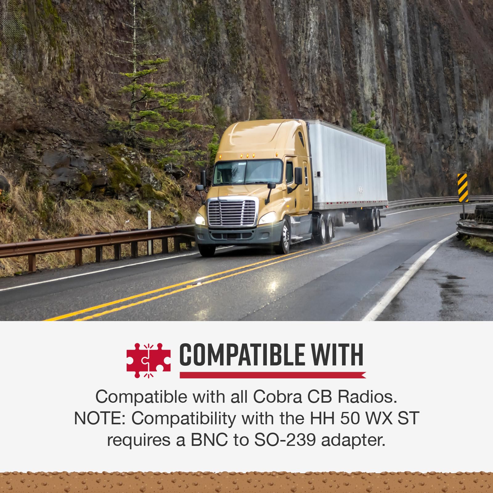 Cobra Hga 1500 Hga1500 36 Inch Magnetic Mount Cb Antenna Heavy Duty Magnet, For Use In Cars, Suvs Recreational Vehicles 300 Watt