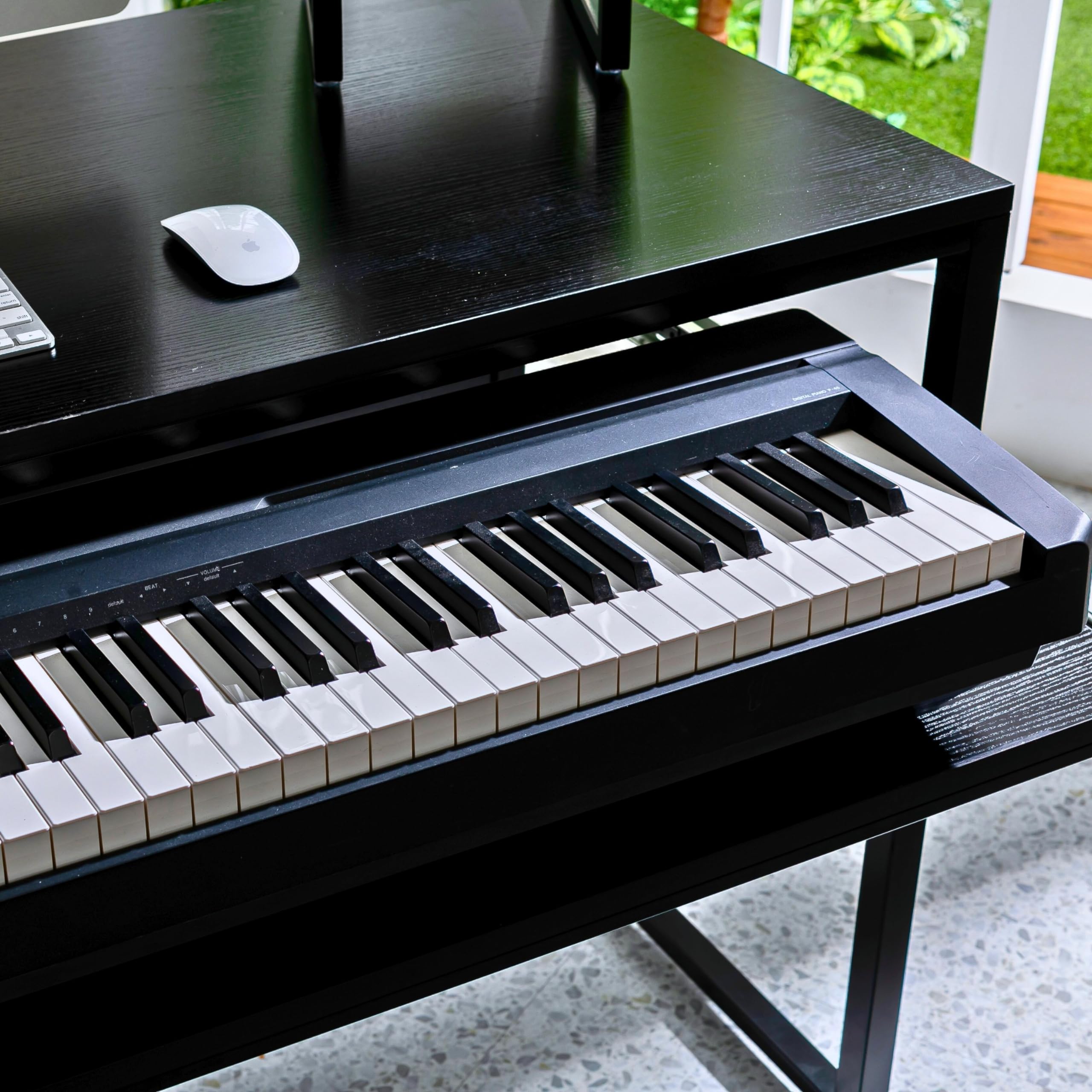 Lyyl Music Studio Desk With Keyboard Tray, For Full 88 Keys And 61 Keys (Music Producer Desk) (88 Keys, Black)(Cable Tray & Spea