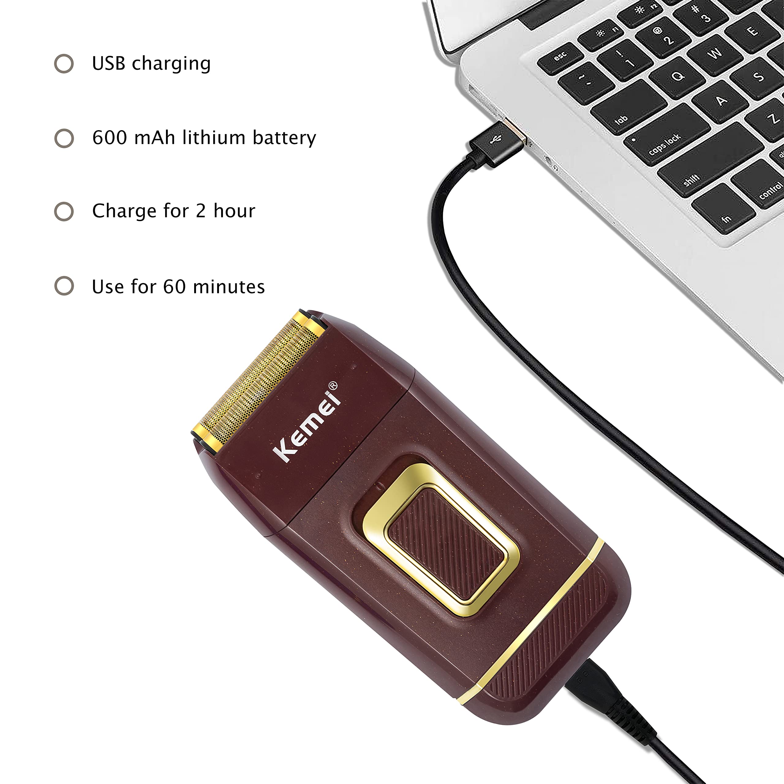 Kemei Foil Shaver Double Electric Shaver For Men Electric Razors Head Shaver For Bald Men Barber Supplies Hair & Beard Trimmer C