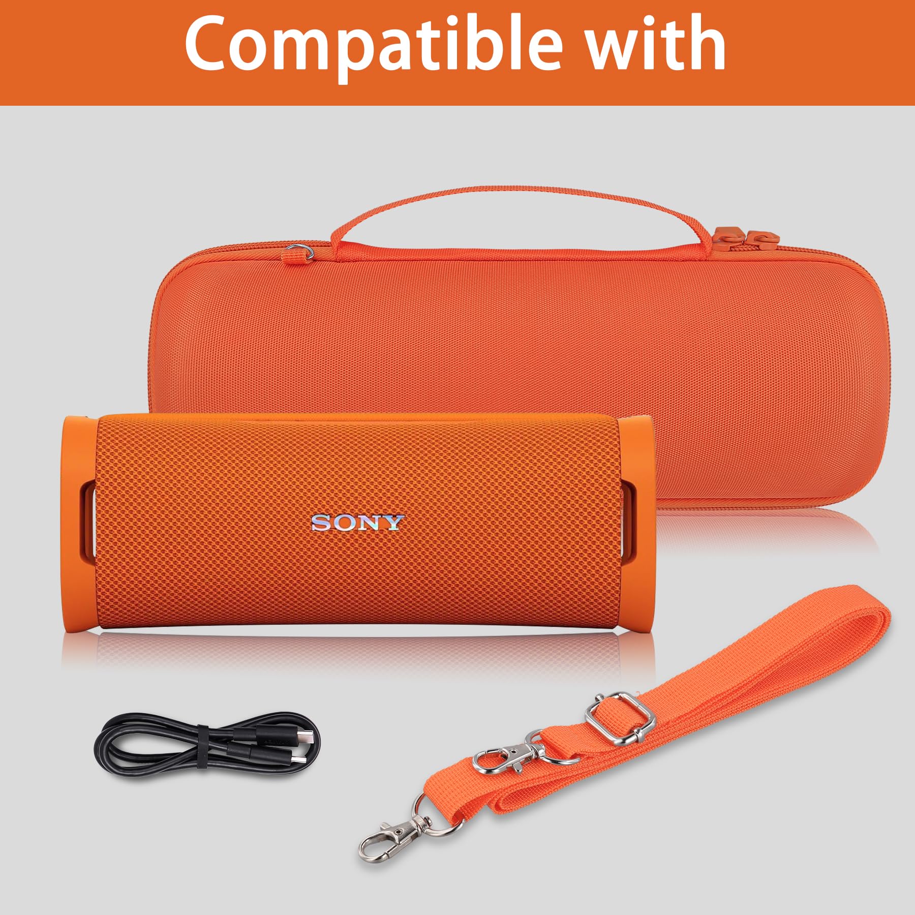 Co2Crea Hard Case Replacement For Sony Ult Field 1 Wireless Ultra Portable Bluetooth Compact Speaker (Orange Case)