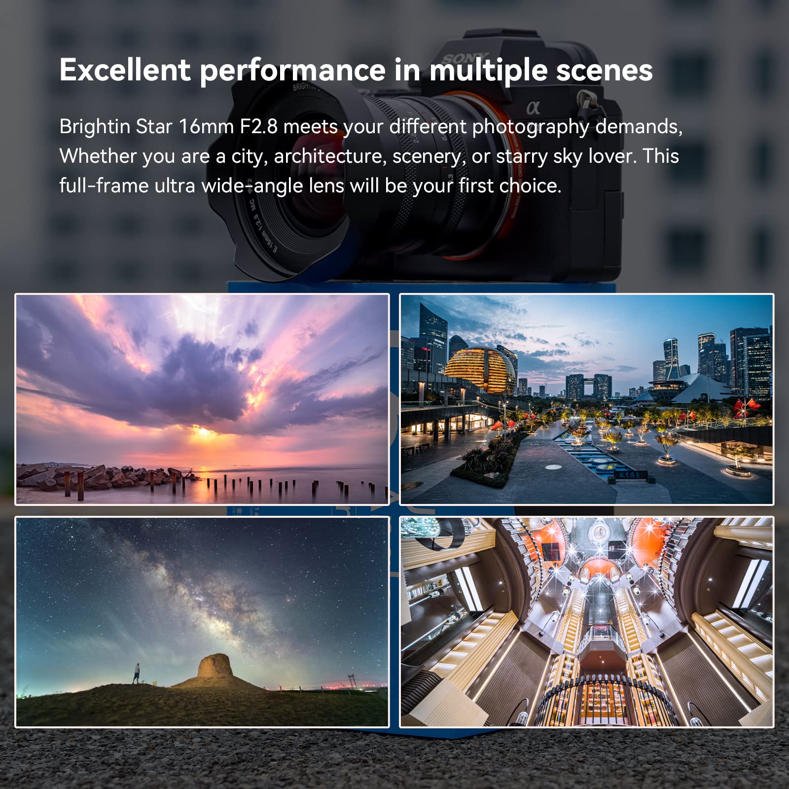 Brightin Star 16Mm F2.8 Full Frame Ultral Wide Angle Manual Focus Mirrorless Camera Lens, Fit For L Mount Leica Sl, Sl2, T, Tl,