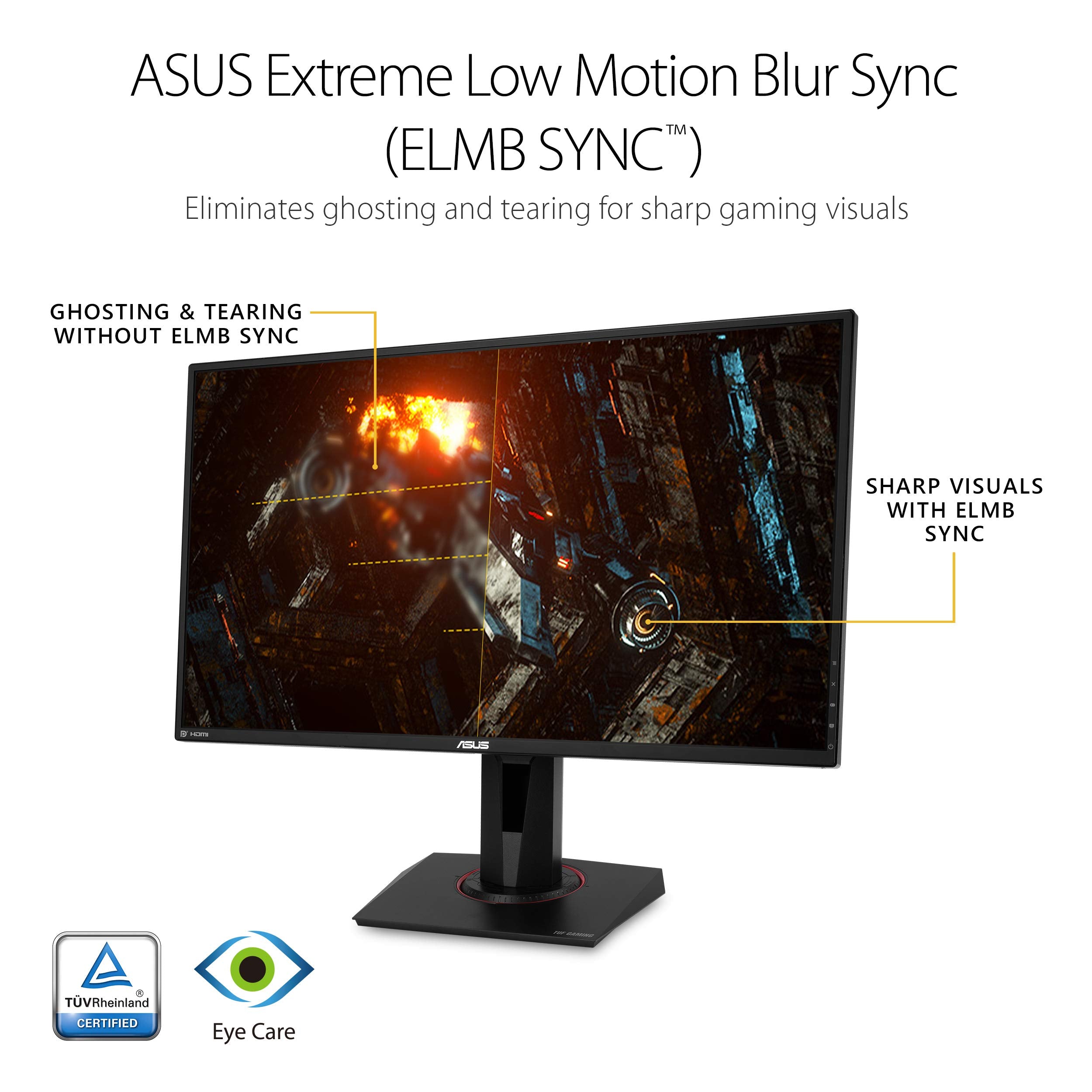 Asus Tuf Gaming 27'' 2K Hdr Gaming Monitor (Vg27Aq)   Wqhd (2560 X 1440), 165Hz (Supports 144Hz), 1Ms, Extreme Low Motion Blur,