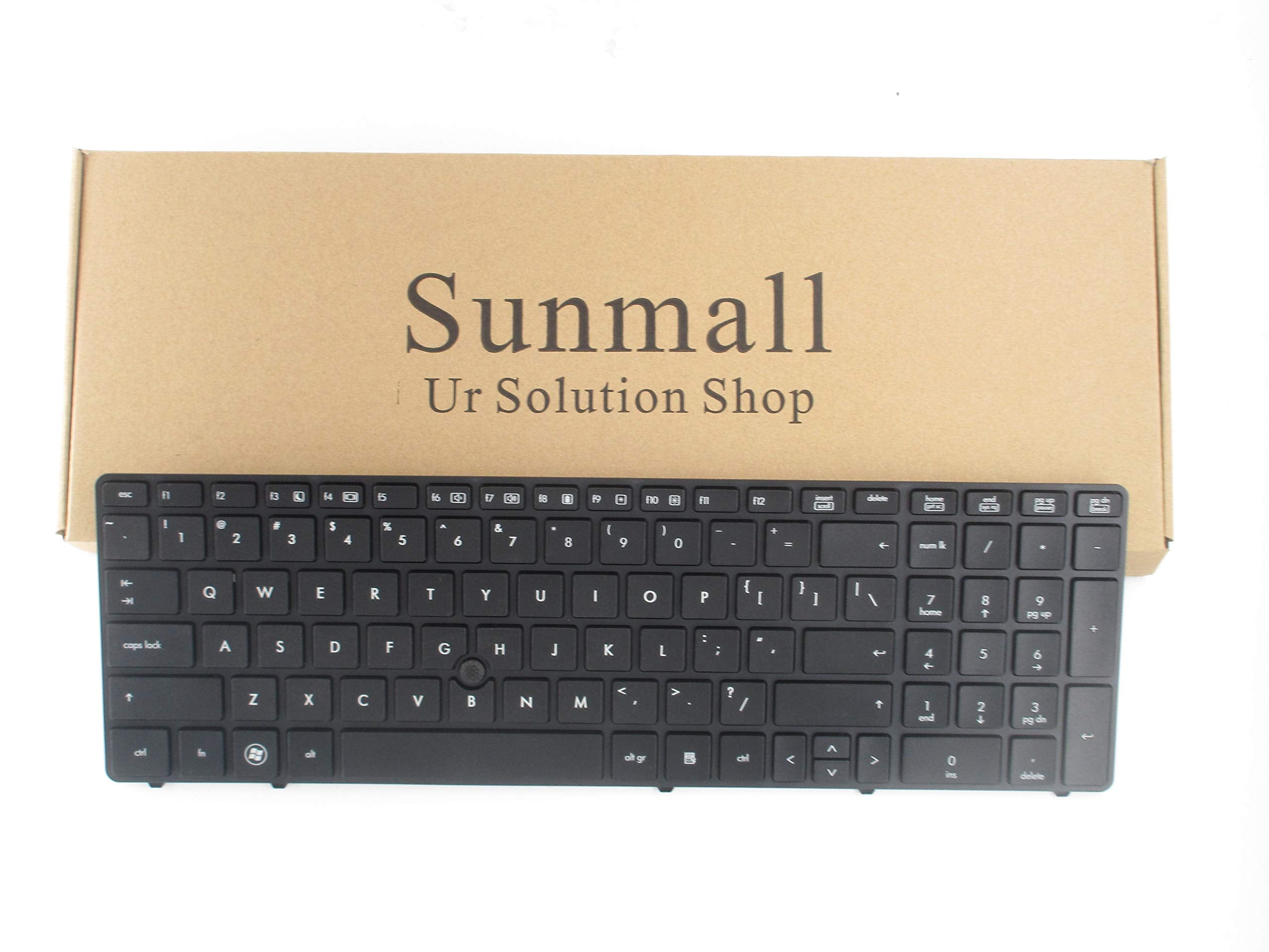 SUNMALL Keyboard Replacement Compatible with HP Elitebook 8560P 8570P Probook 6560B 6565B 6567B 6570B 6575B Series with Pointer 