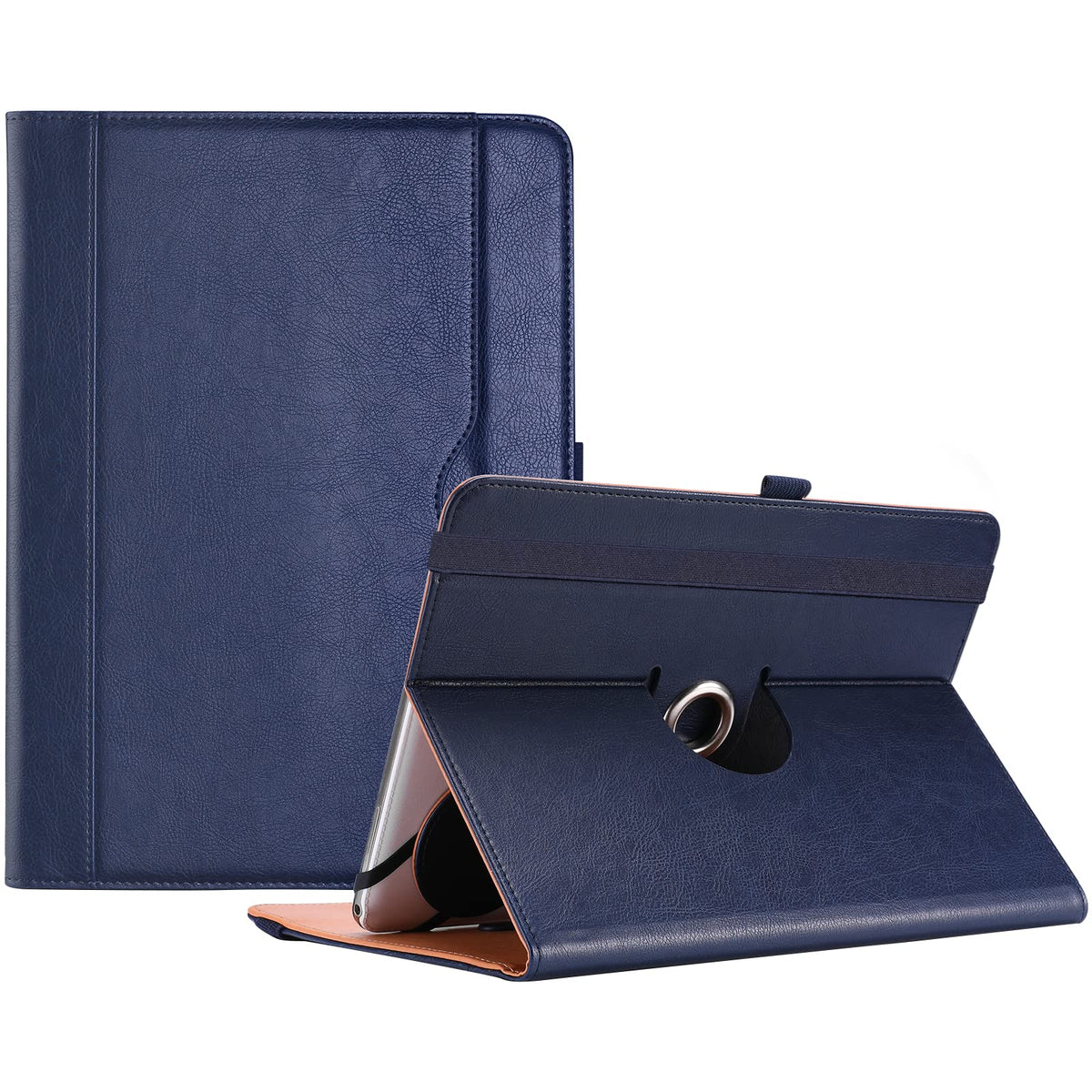 Procase 9' 10.1' Inch Universal Tablet Case With 360 Degree Rotatable Kickstand, Protective Cover Stand Folio Case For 9 10 10.1 Inch Android Touchscreen Tablet Multiple Viewing Angles  Navy