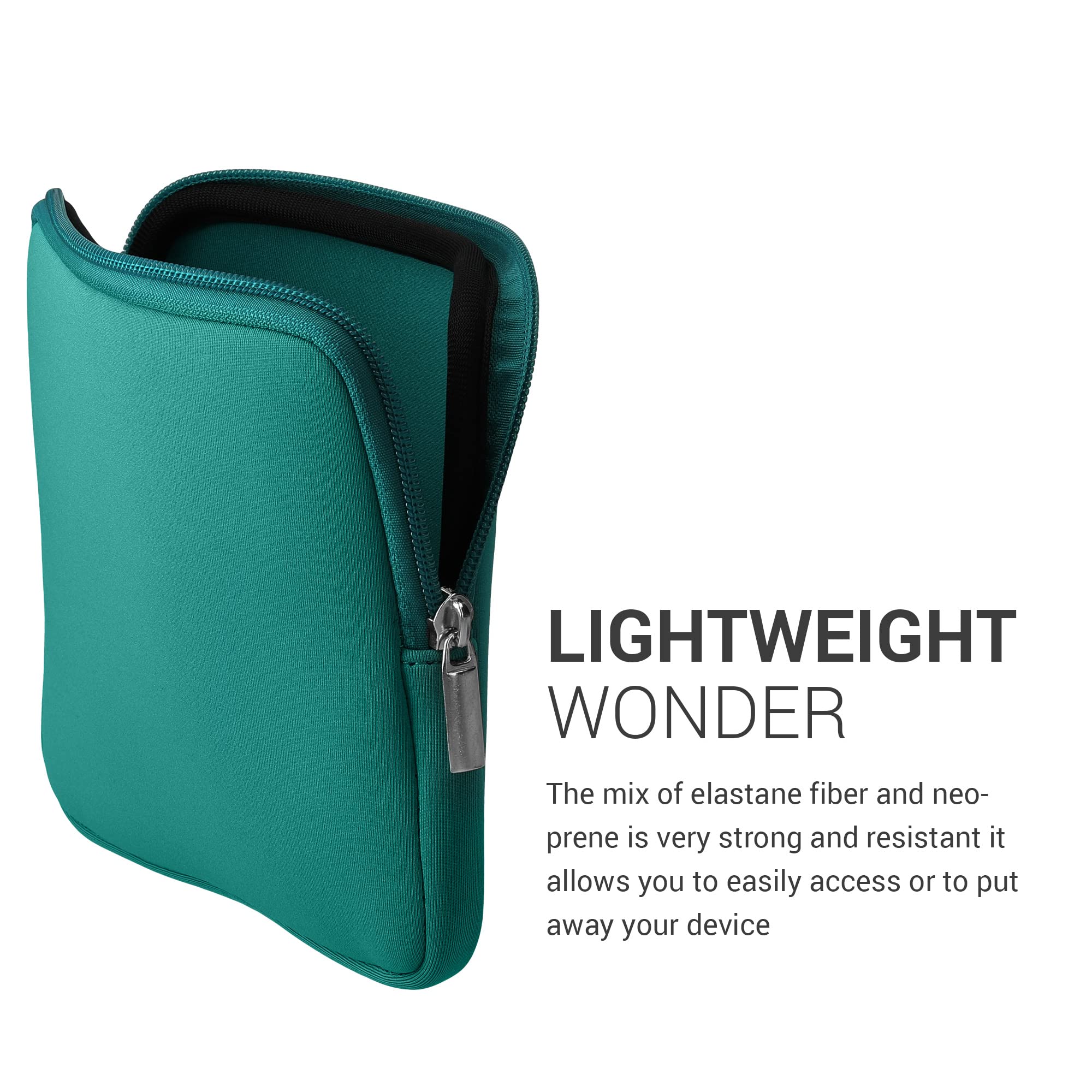 Kwmobile Neoprene E Reader Pouch Size 6,8 7'' Ereader   Universal Ebook Sleeve Case With Zipper   Petrol