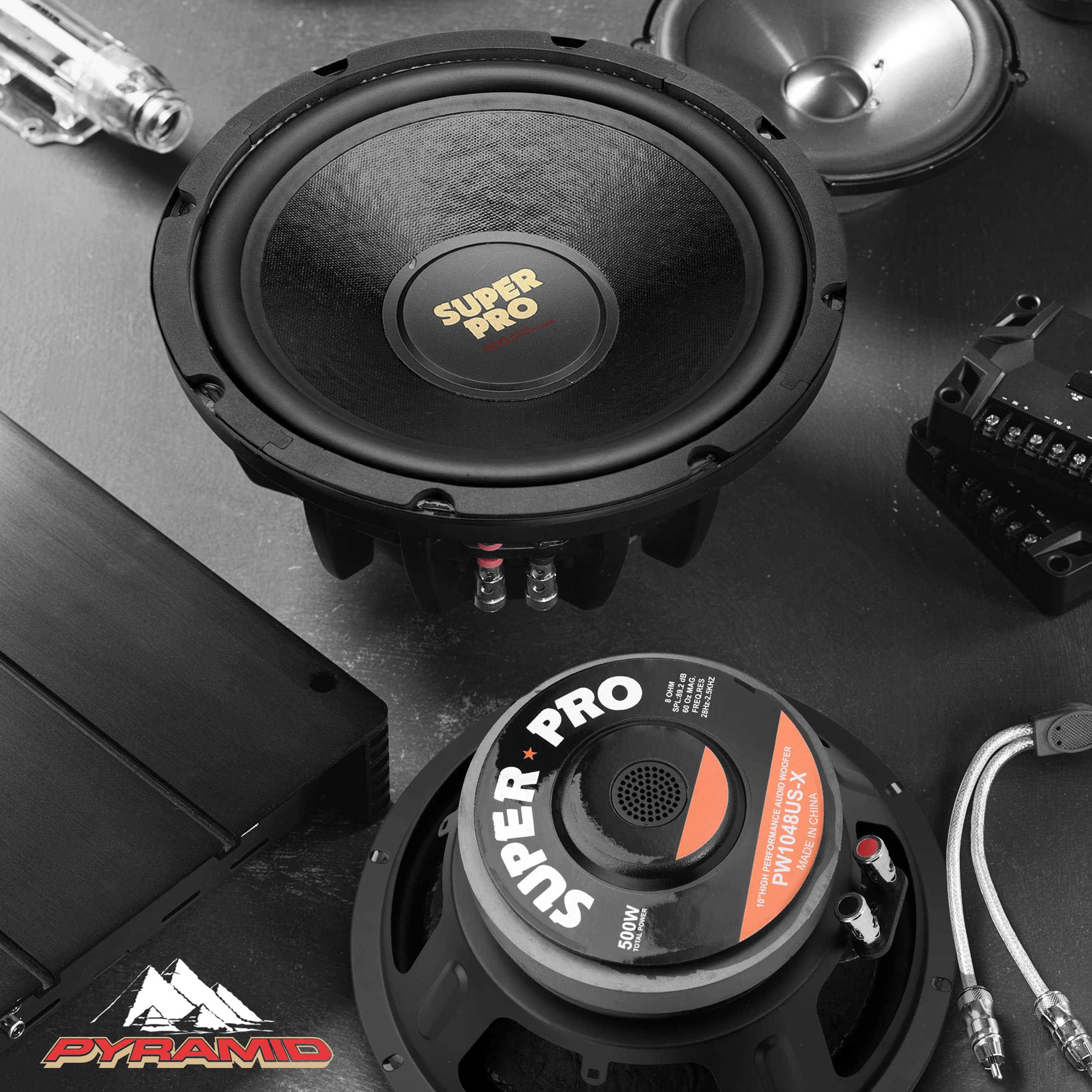 Pyramid 10 Inch Car Subwoofer Speaker   500 Watt High Powered Car Audio Sound Component Speaker System W/ 2 Inch High Temperatur