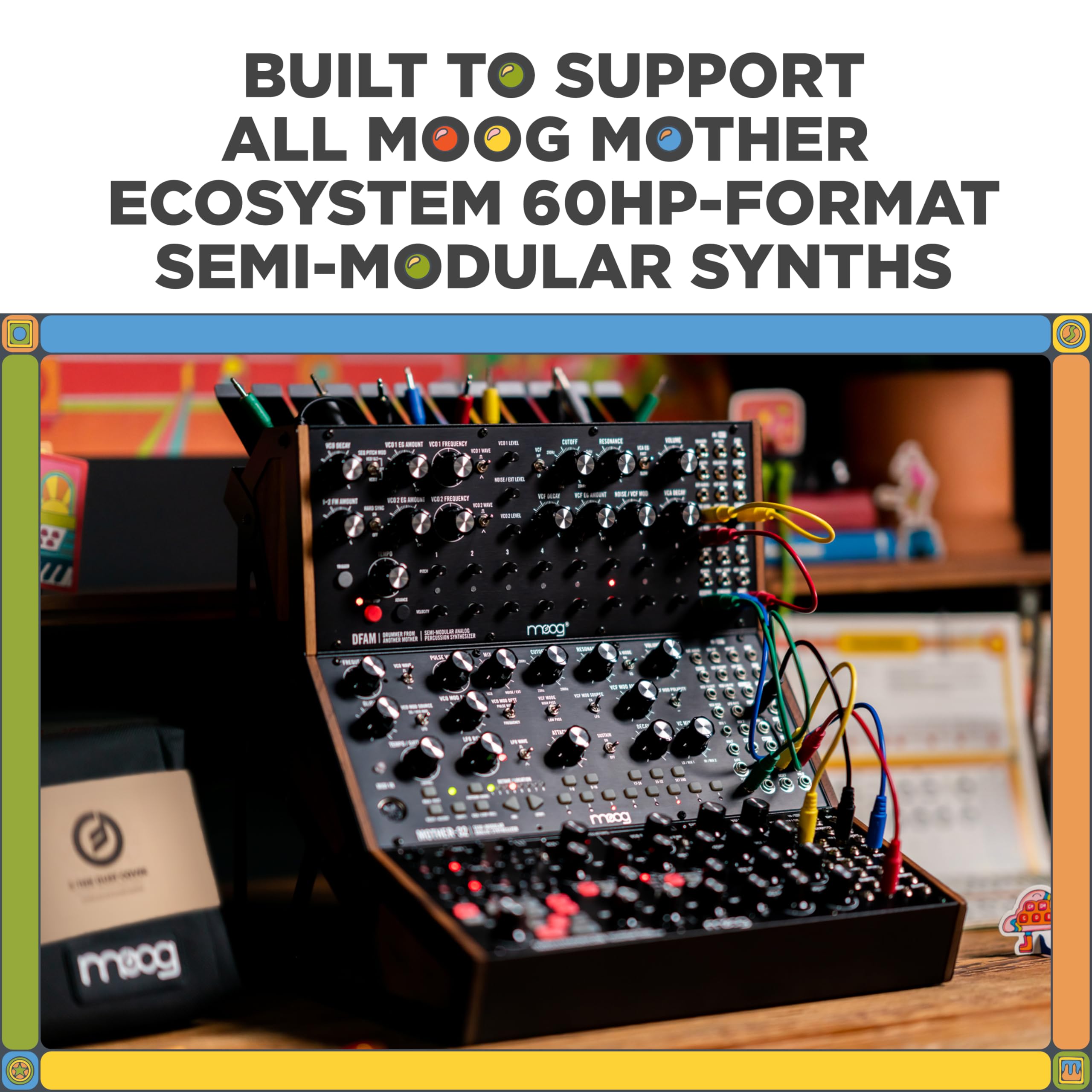 Moog Sound Studio Accessory Kit With Three-Tier Rack, Analog Summing Mixer, Dust Cover, Patch And Audio Cables, Patch Cable Orga