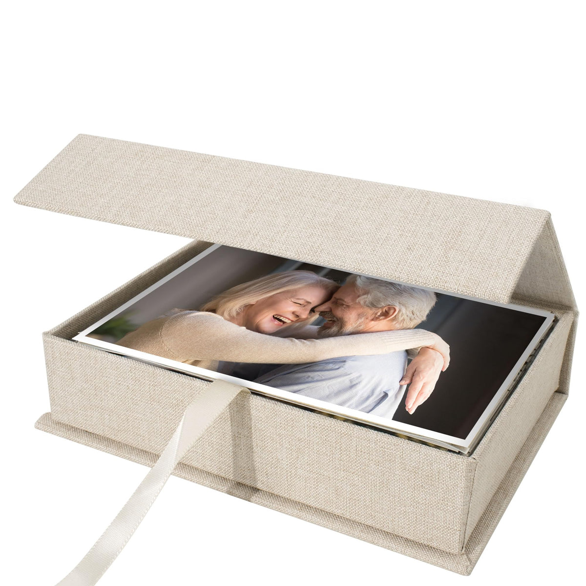 Yopih 4X6 Linen Photo Storage Box - Ideal For Preserving And Organizing Your Precious Photos, Certificates, Scrapbooking Supplie