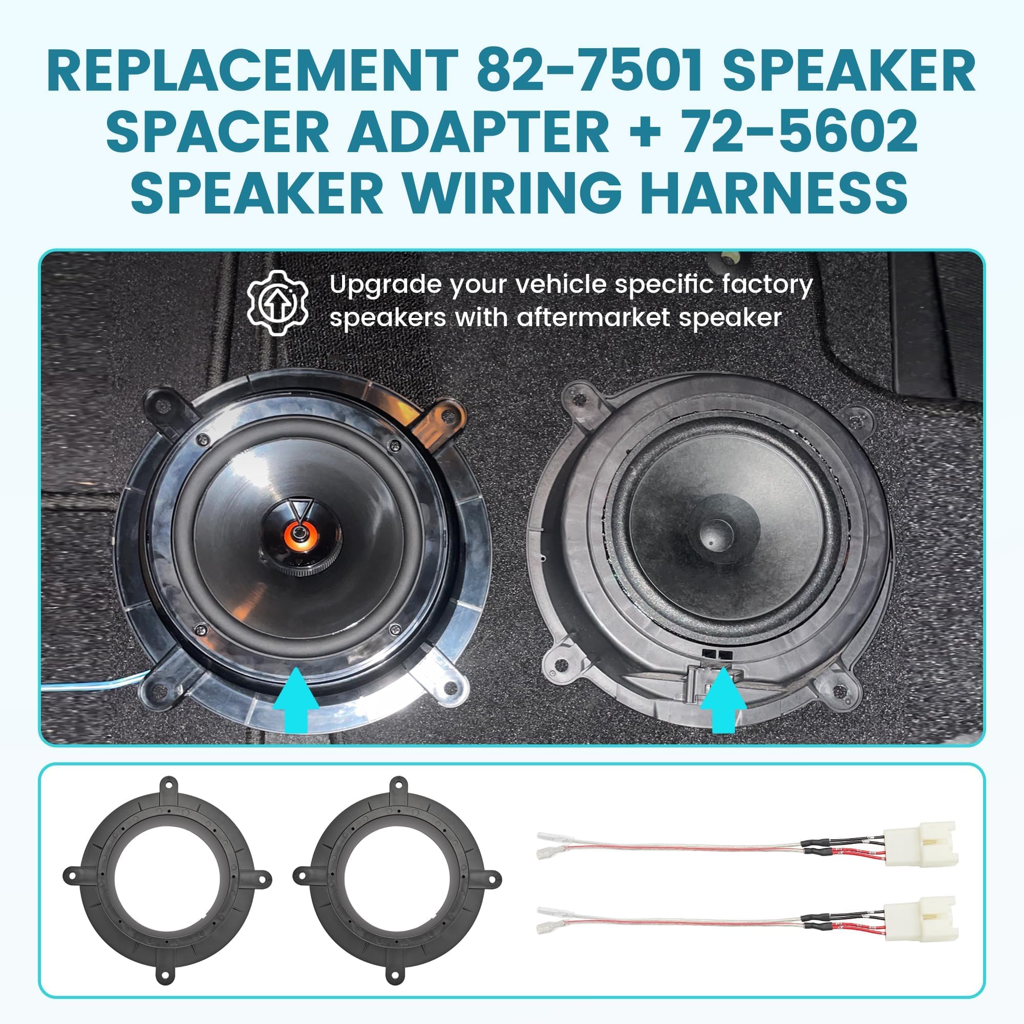 NuIth 82-7501 Speaker Spacer Adapter & 72-5602 Wiring Harness for Mazda 3 6 CX-5 CX-9 (2013-2020) - 6