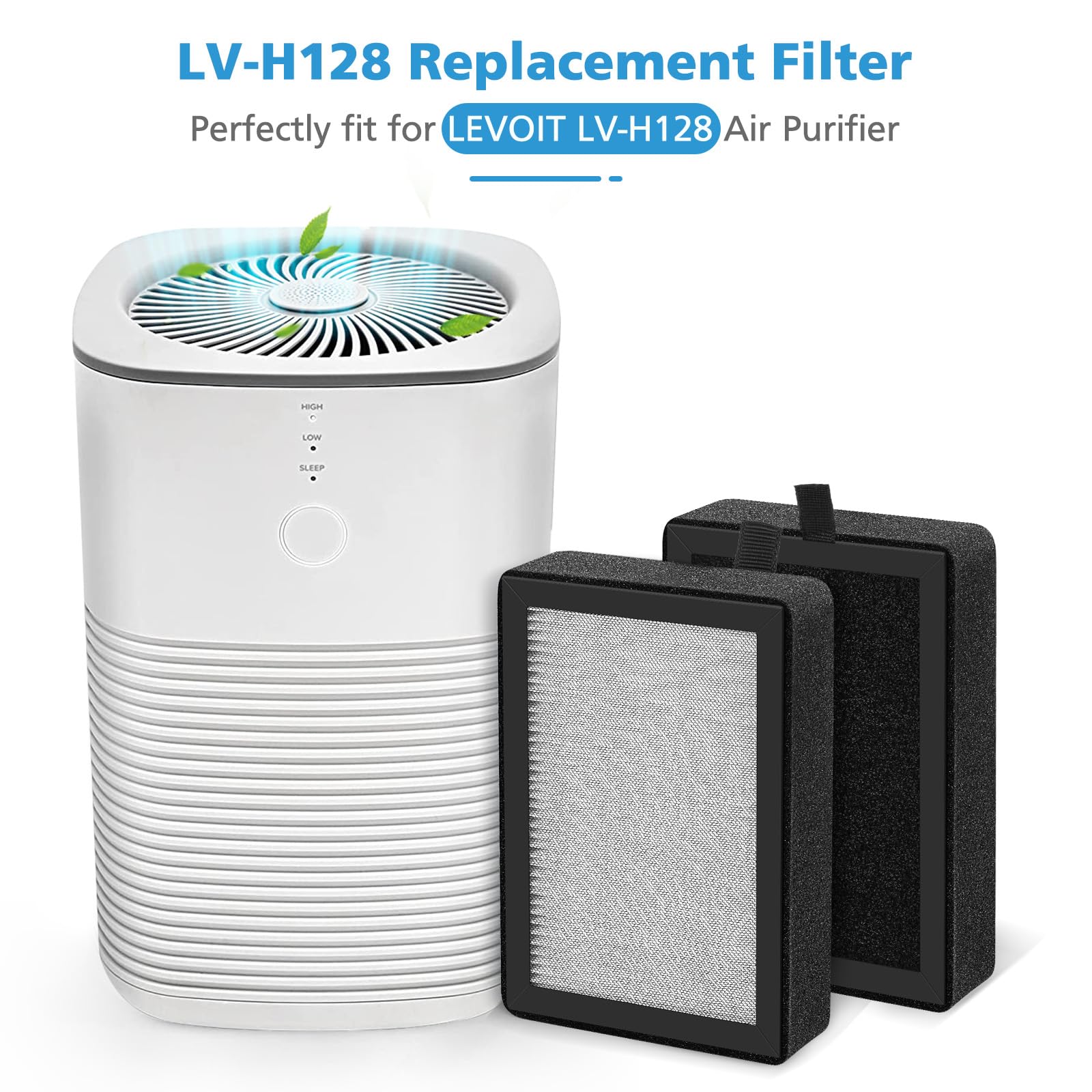 6 Pack Lv-H128 Replacement Filter Compatible With Levoit Lv-H128 / Puurvsas (Hm669A) / Rovacs (Rv60) Air Purifier, 3-In-1 Hepa A