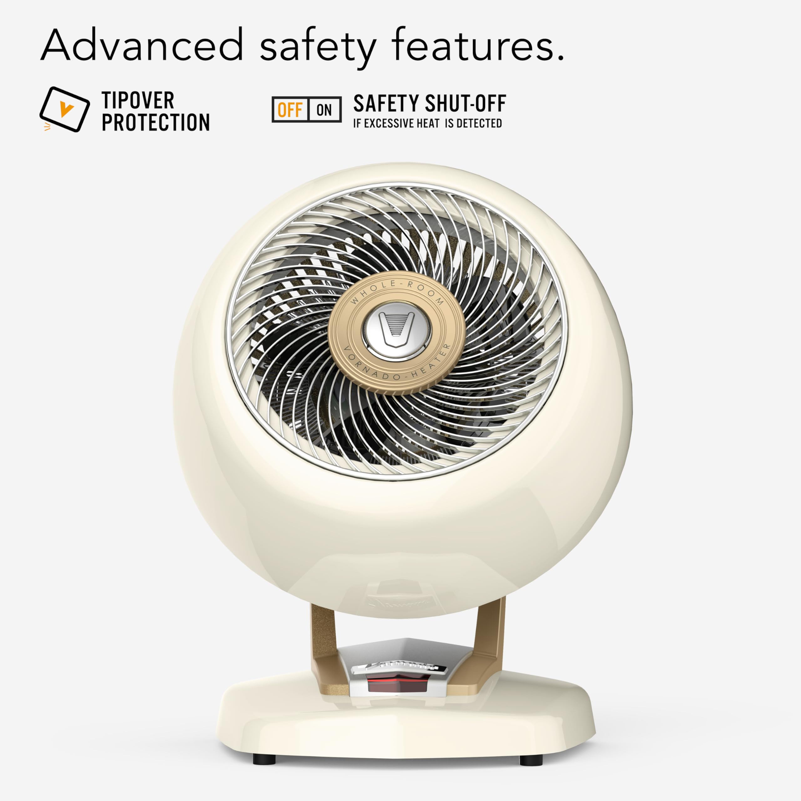 Vornado Vheat Vintage Metal Heater, Vintage White, Whole Room