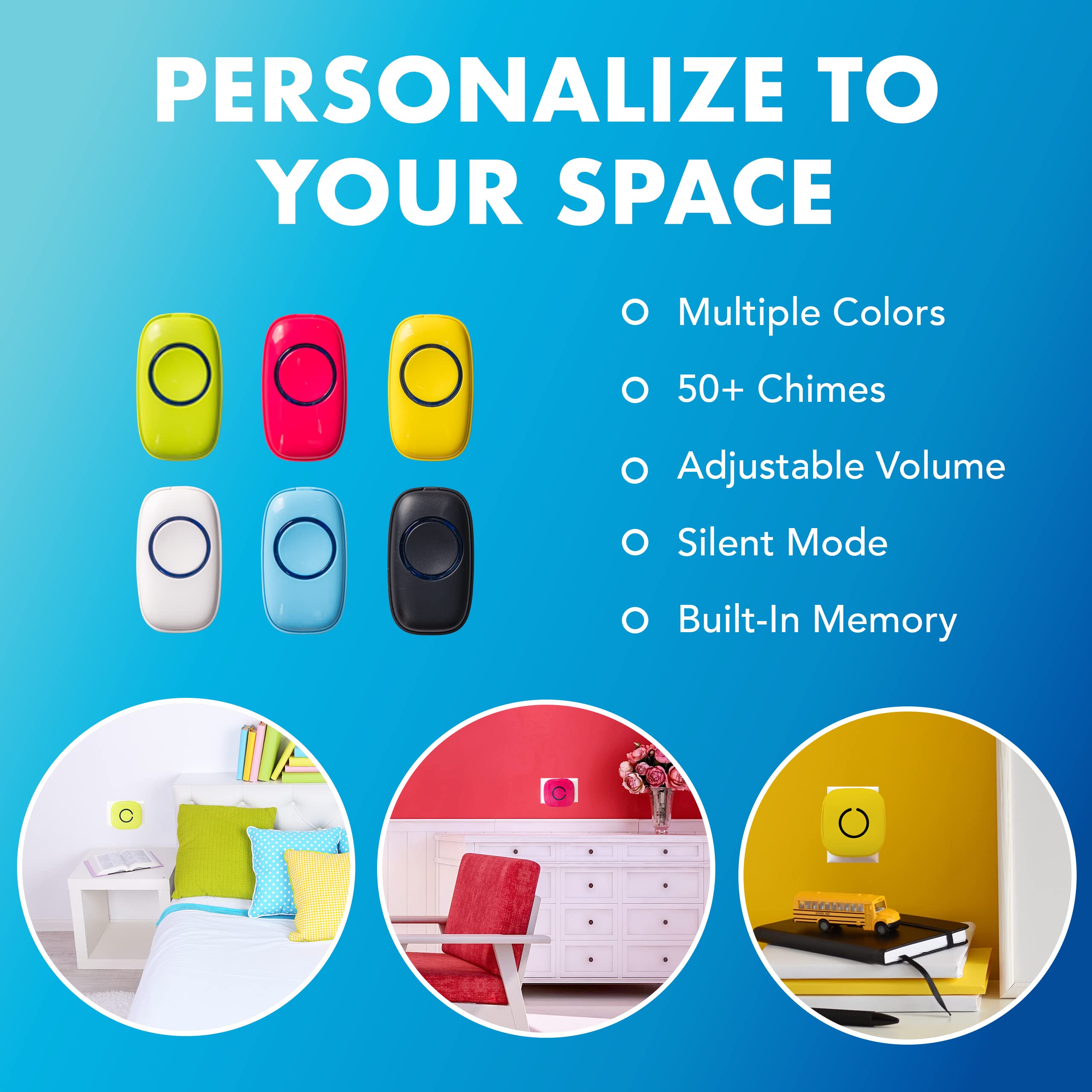 Sadotech Wireless Doorbell For Home   Battery Operated, 1000 Feet, Wireless Door Bell W/Led Flash, 1 Push Button + 2 Receiver, M