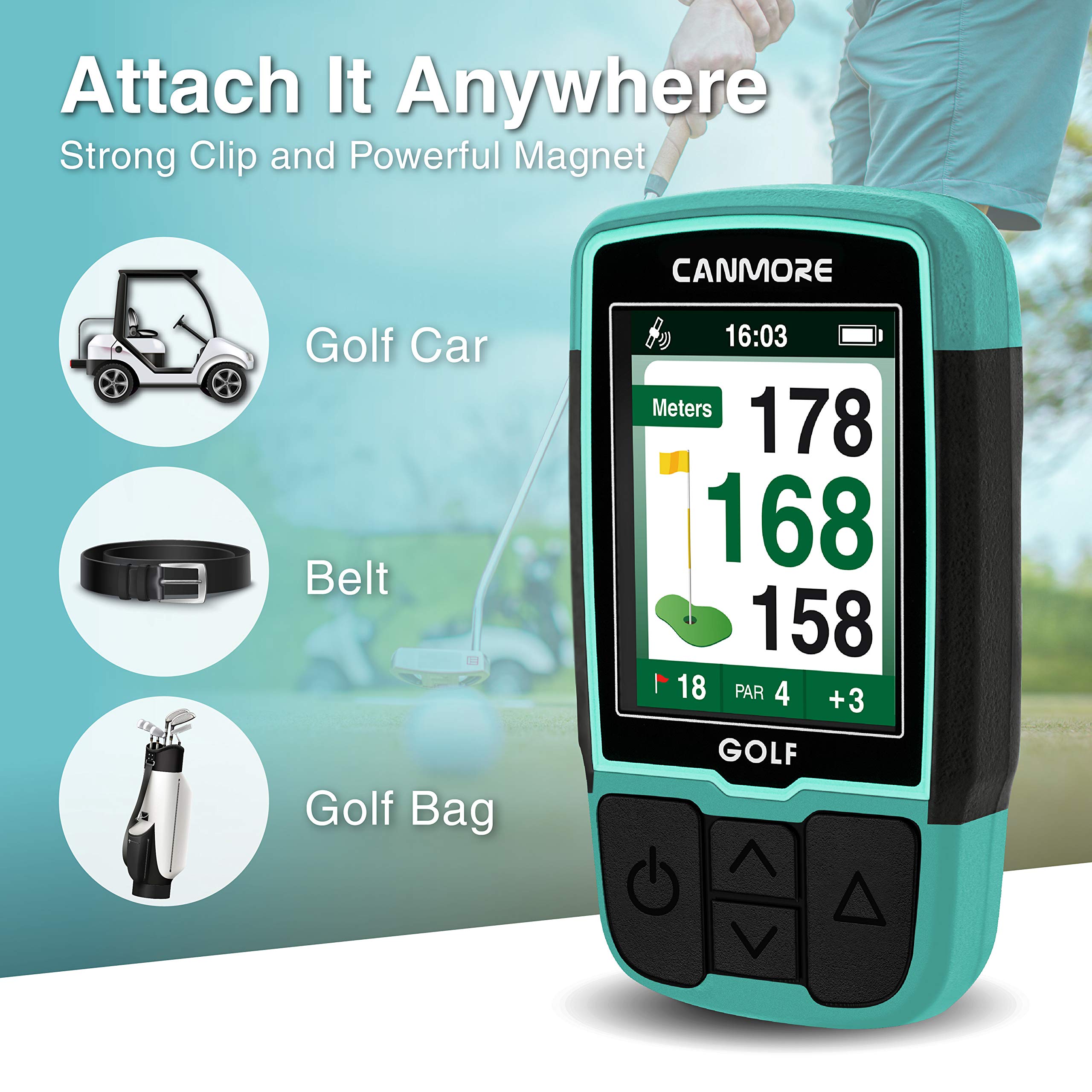 Canmore Hg200 Pro Handheld Gps Golf Device, 41,000+ Free Preloaded Worldwide Course, Upgraded Ic Chip, Usb Micro Charging Cable,