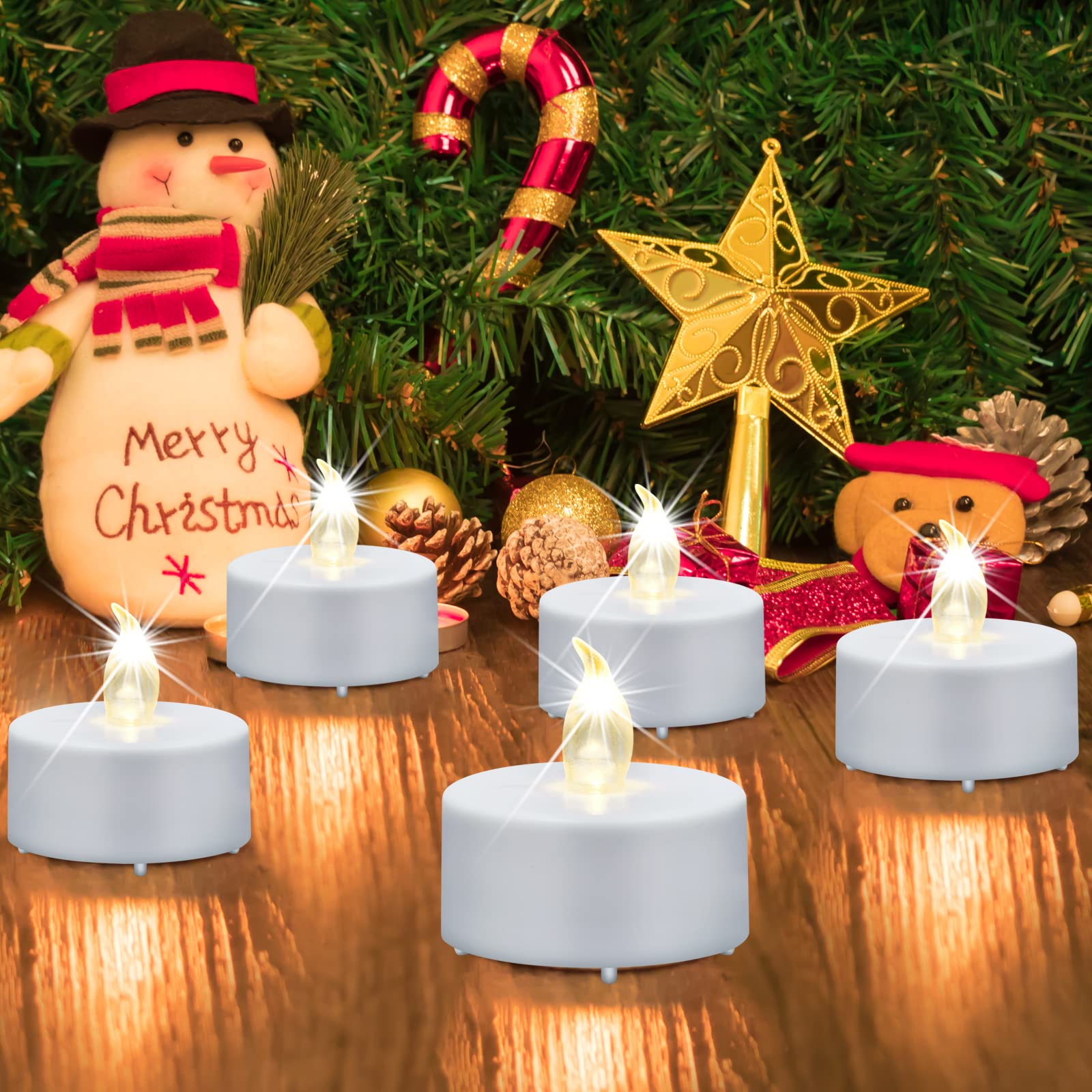 Led Tea Lights Candles  50Pack Flameless Candles Realistic And Bright Flickering Long Lasting 200Hours For Holiday Celebration,H