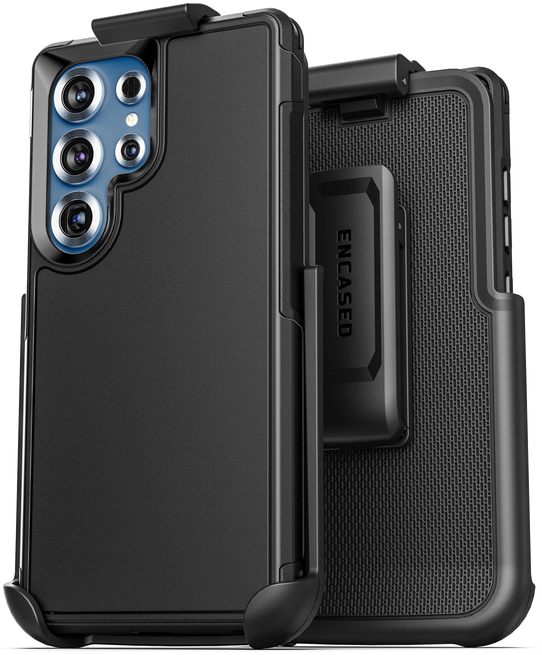 Encased Rugged Belt Case for Samsung Galaxy S25 Ultra, Protective [Heavy Duty] Dual-Layer Shockproof Cover with Rotating Belt Cl