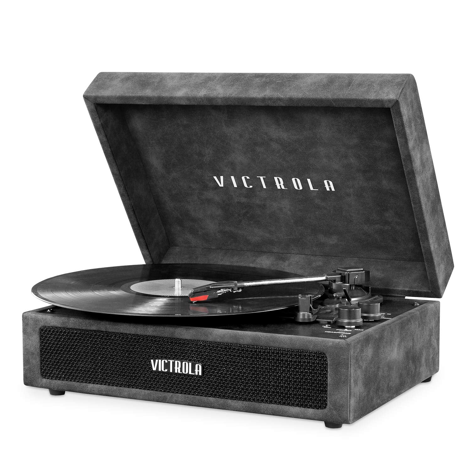 Victrola Vintage 3 Speed Bluetooth Portable Suitcase Record Player With Built In Speakers | Upgraded Turntable Audio Sound| Incl