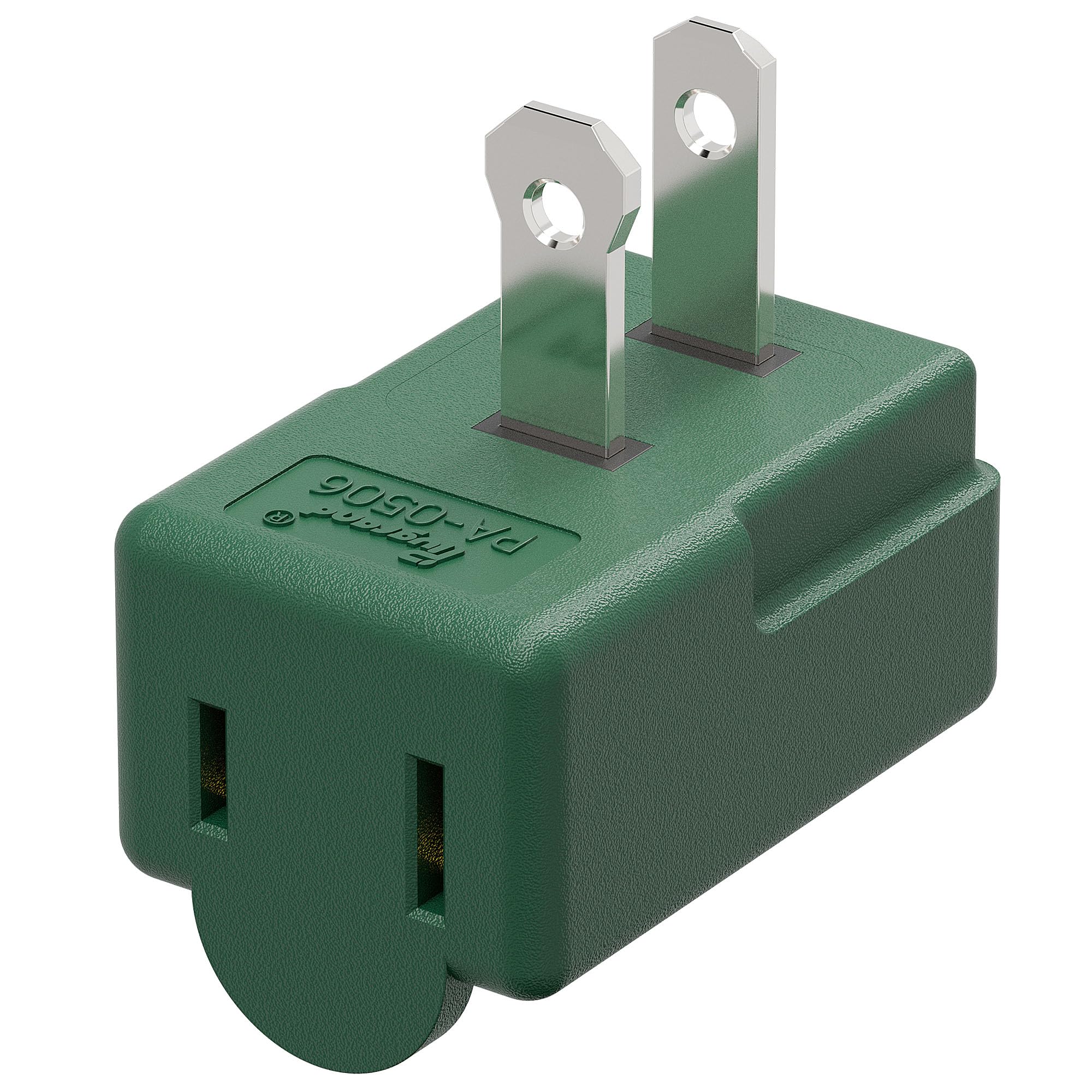 2 Prong 90 Degree Ac Adapter, Plugrand Nema 1 15P To 1 15R Left Angled Adapter, Polarized 2 Prong L Type Adapter, Vertical Nema