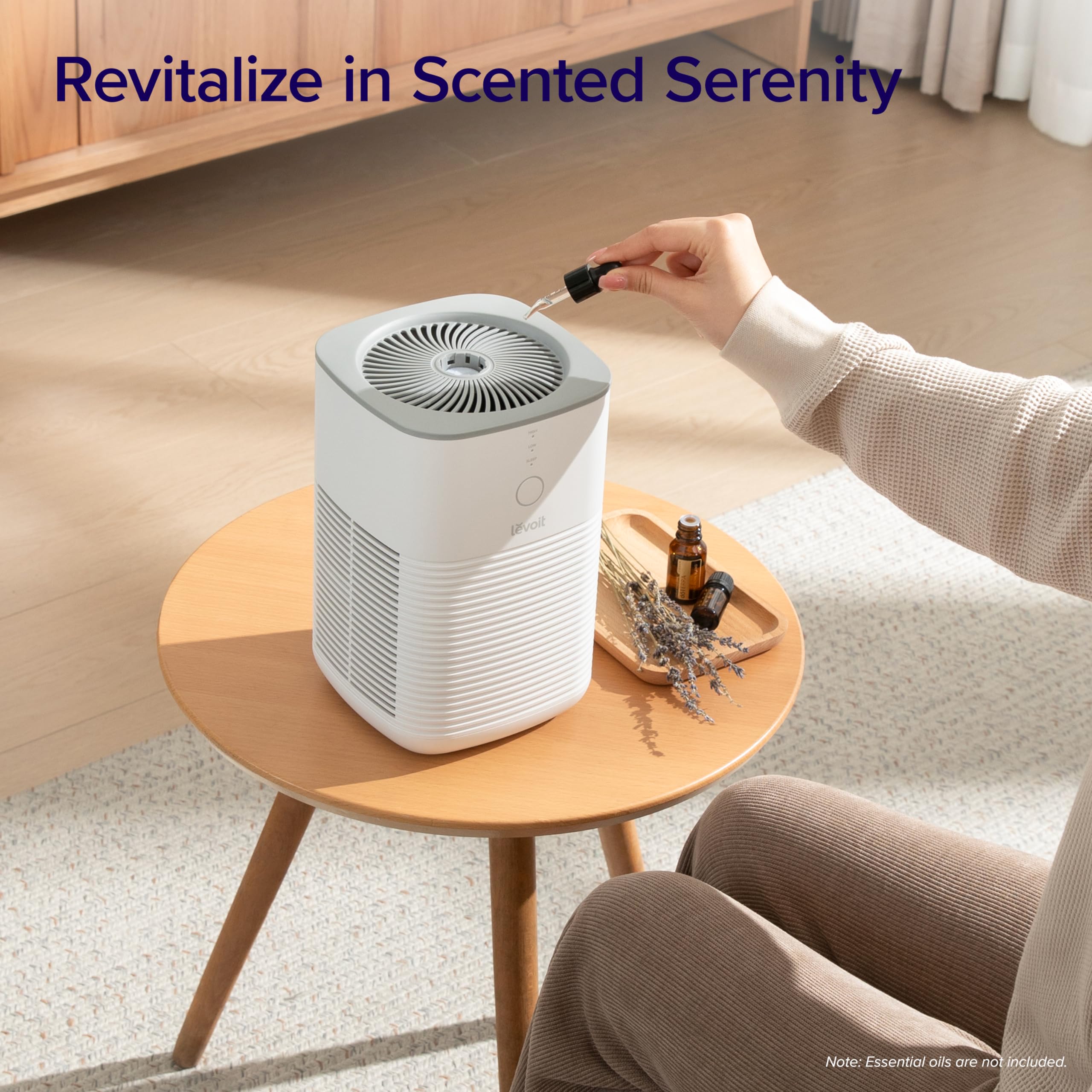 LEVOIT Air Purifier LV-H128, White, 1 Pack, ABS Material, Ideal for Smoke, Allergies, Pet Dander, Odor, Dust Removal