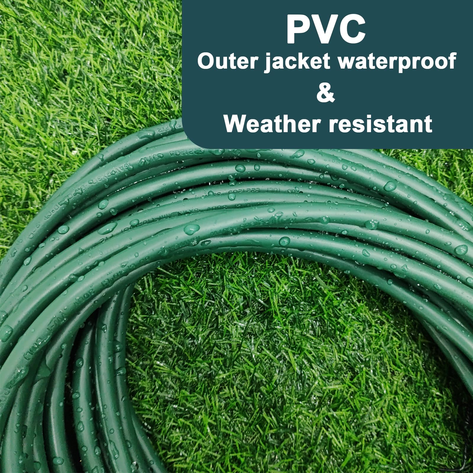 50 Ft 16/3 Outdoor Extension Cord Waterproof   16 Gauge 3 Prong Electric Cord, Sjtw, 13A 1625W 125V, Grounded Plug Extension Wir