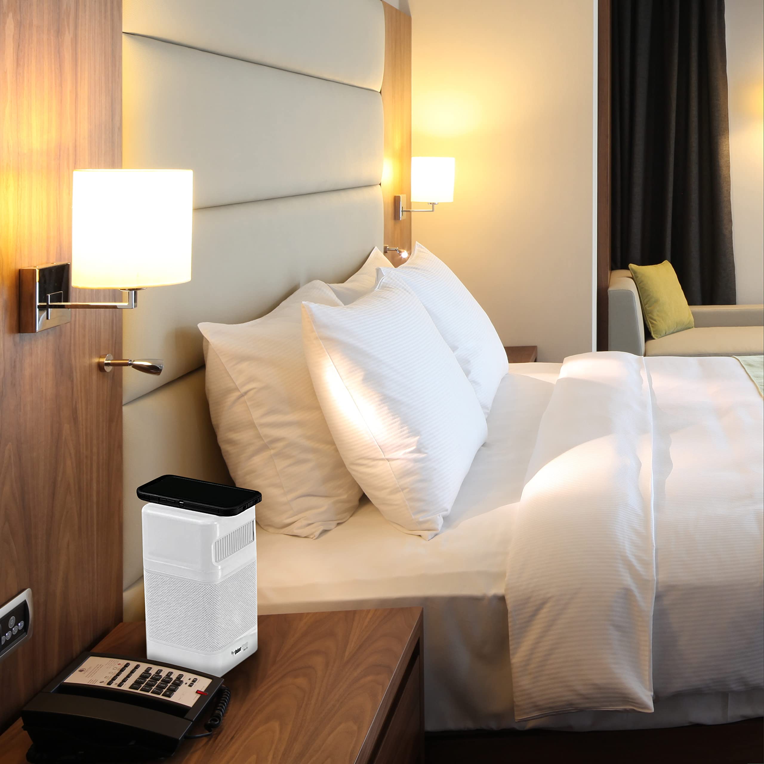 Odorstop Osap2W Hepa Air Purifier For Areas Up To 300 Sq Ft With Usb Charger, White