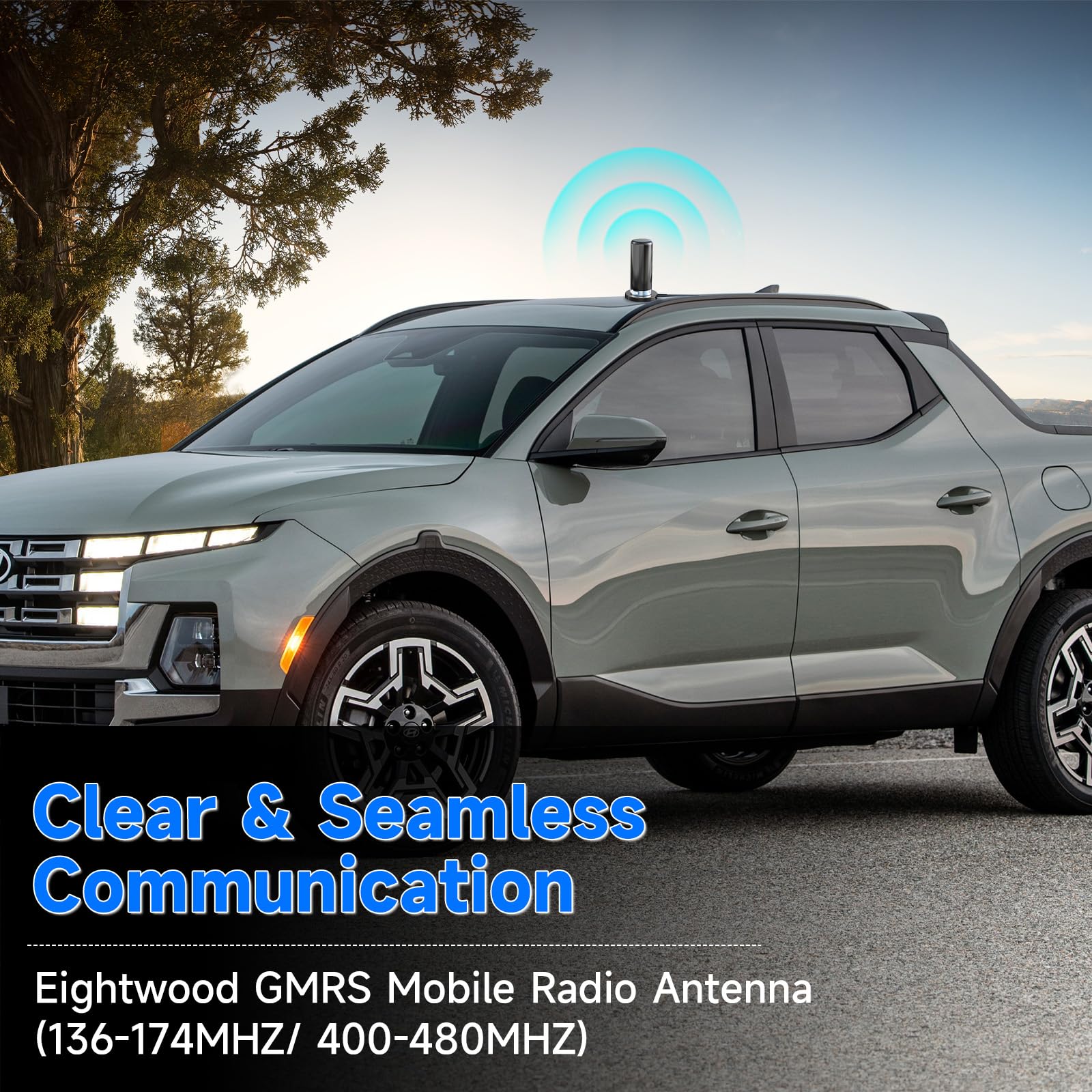 Eightwood Dual Band Vhf Uhf Ham Mobile Radio Antenna Pl259 Connector With Magnetic Base Extension Cable 16 Feet For Vehicle Mari