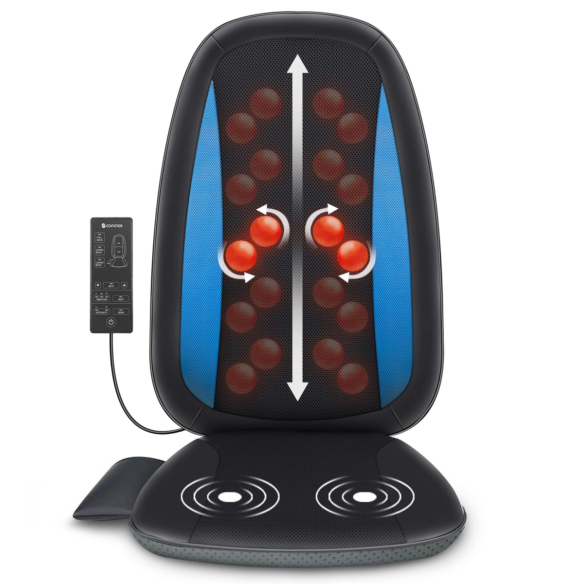 Comfier Shiatsu Back Massager With Heat -Deep Tissue Kneading Massage Seat Cushion, Massage Chair Pad For Full Back, Electric Bo