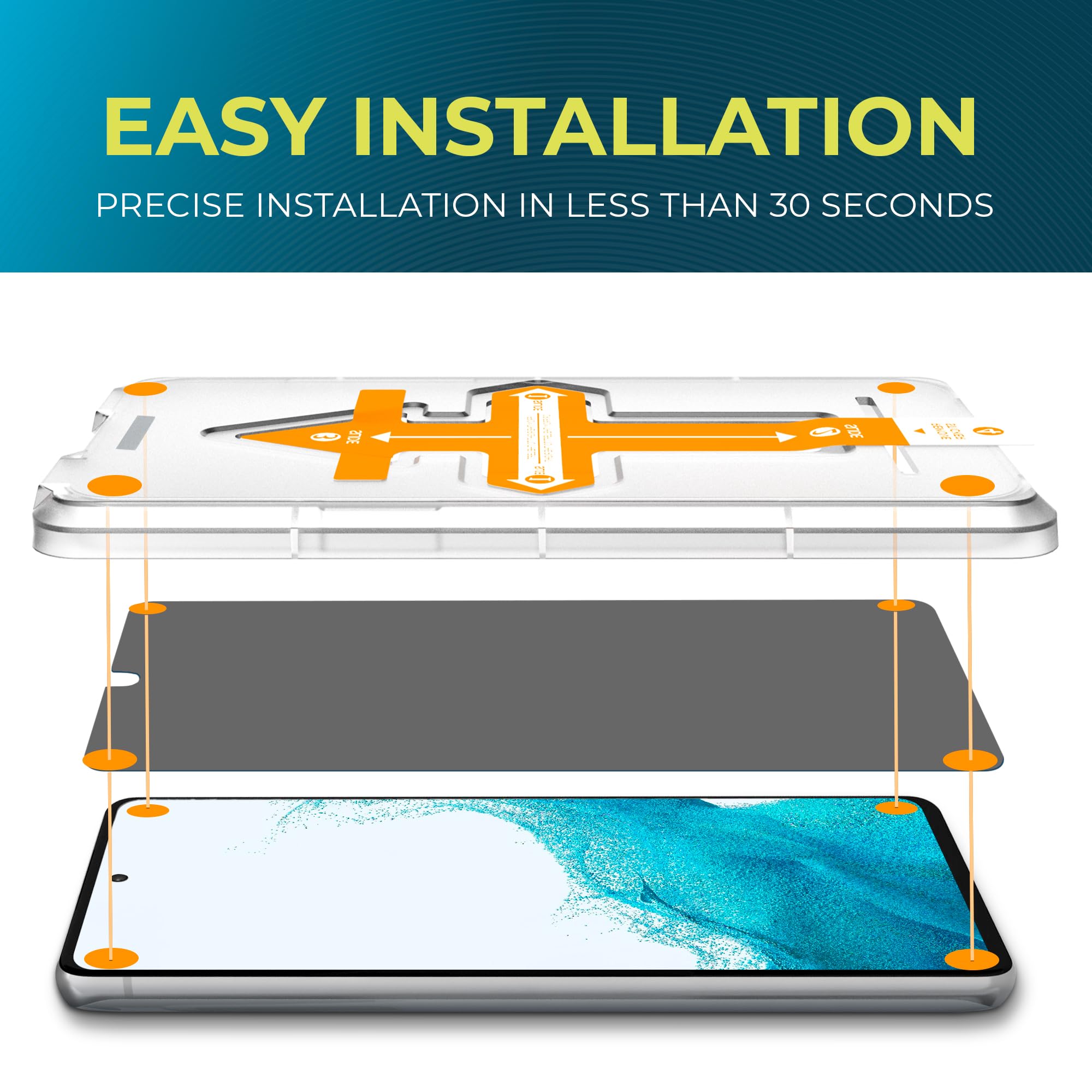 Power Theory Compatible With Samsung Galaxy S24 Privacy Screen Protector Tempered Glass [Ultra 9H Hardness], 2 Pack, Anti Spy, E